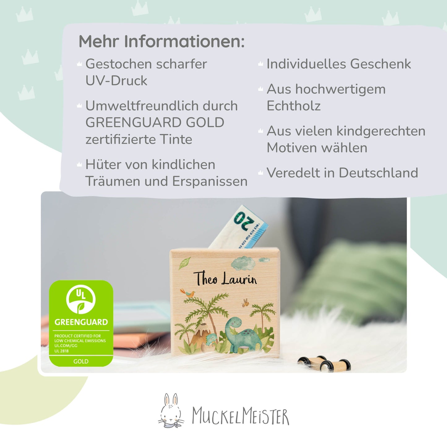 Spardose Personalisiert Dino