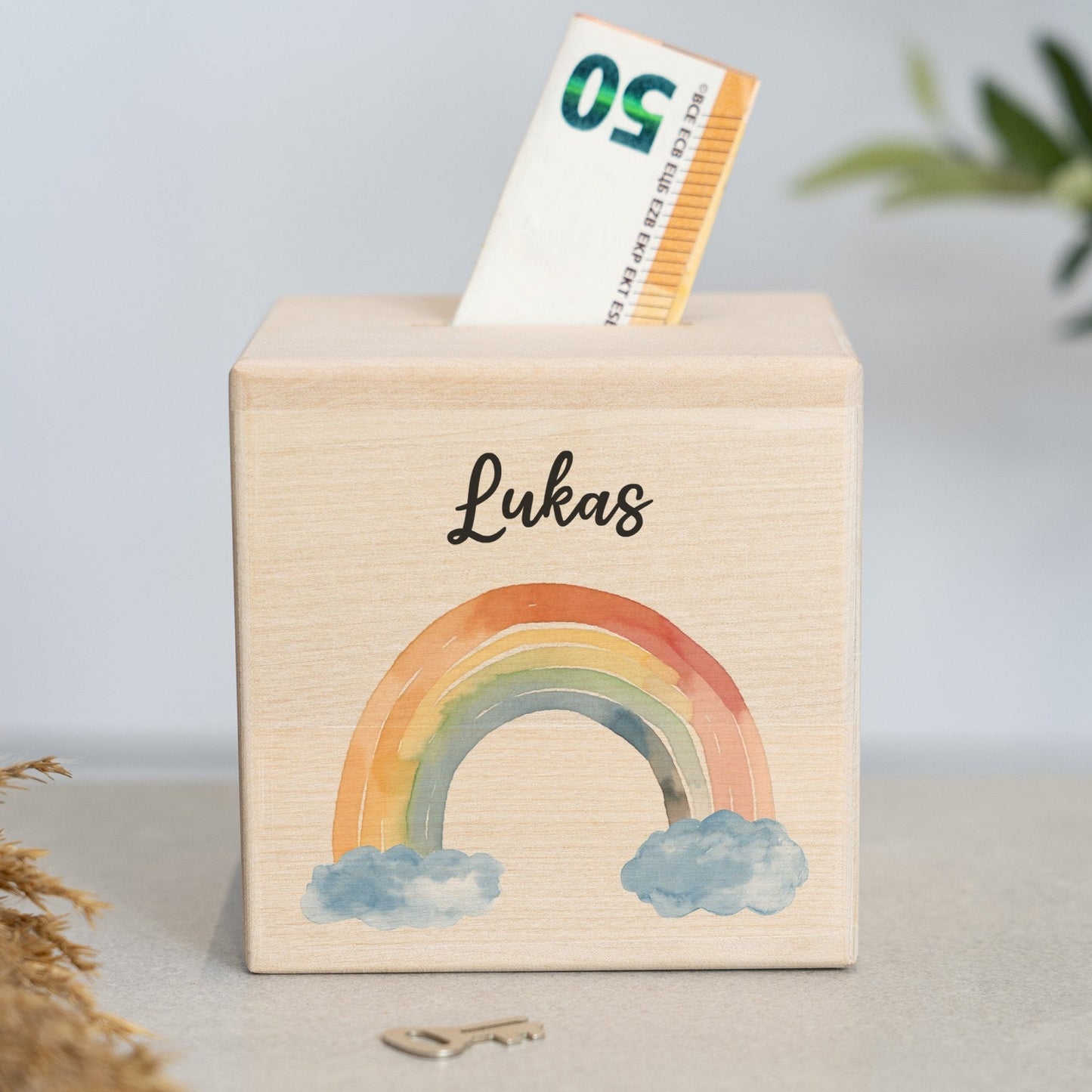 Spardose Personalisiert Regenbögen Boho