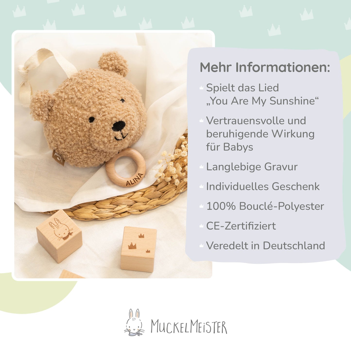 Spieluhr Baby Personalisiert - Teddy Biscuit