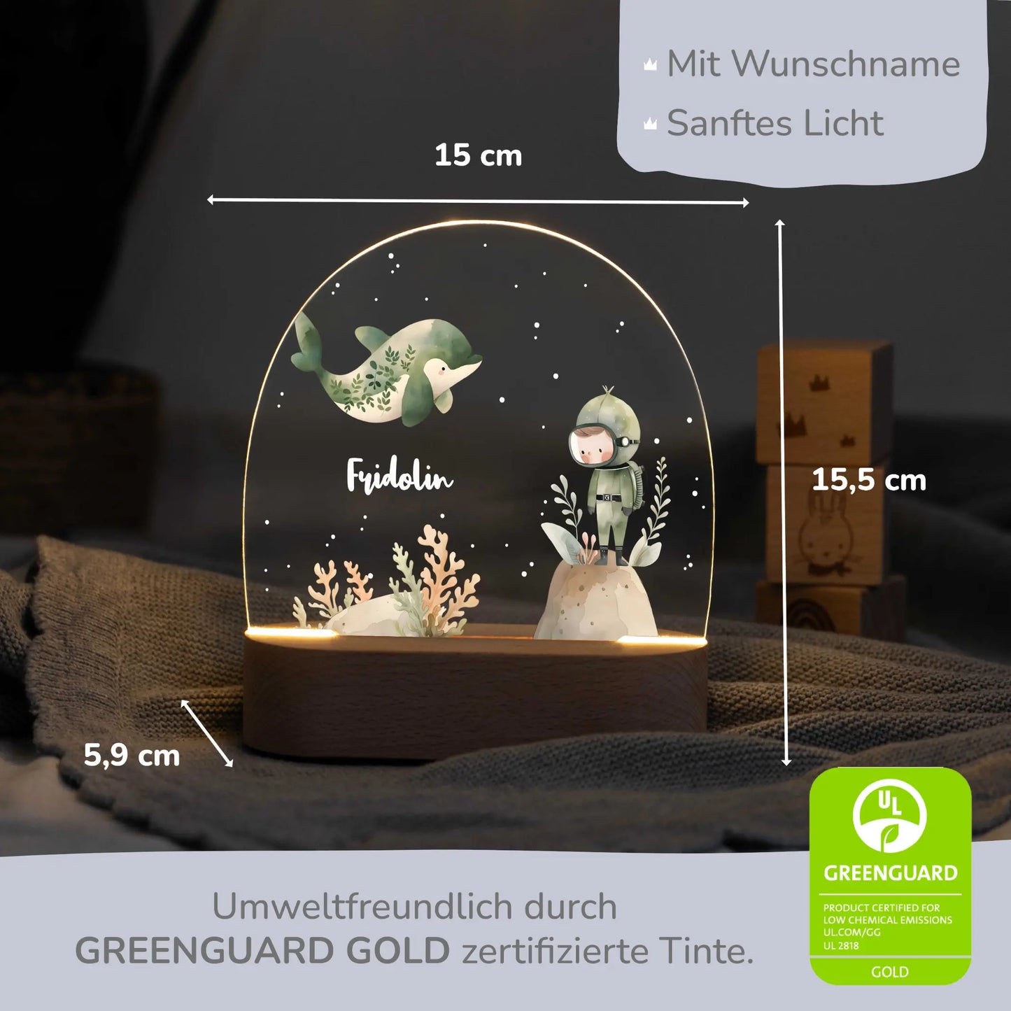 Nachtlicht Kinder personalisiert - Unterwasser