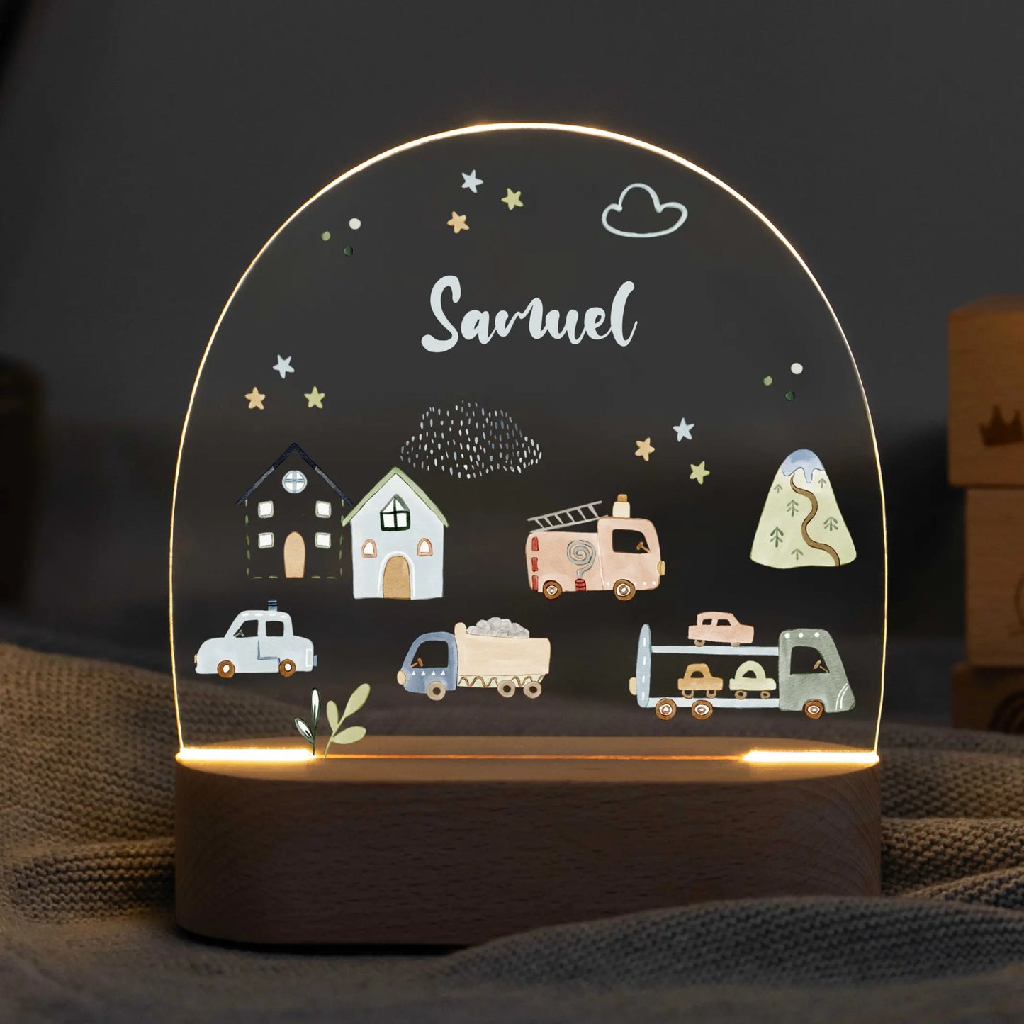 LED Nachtlicht Kinder personalisiert - Autos