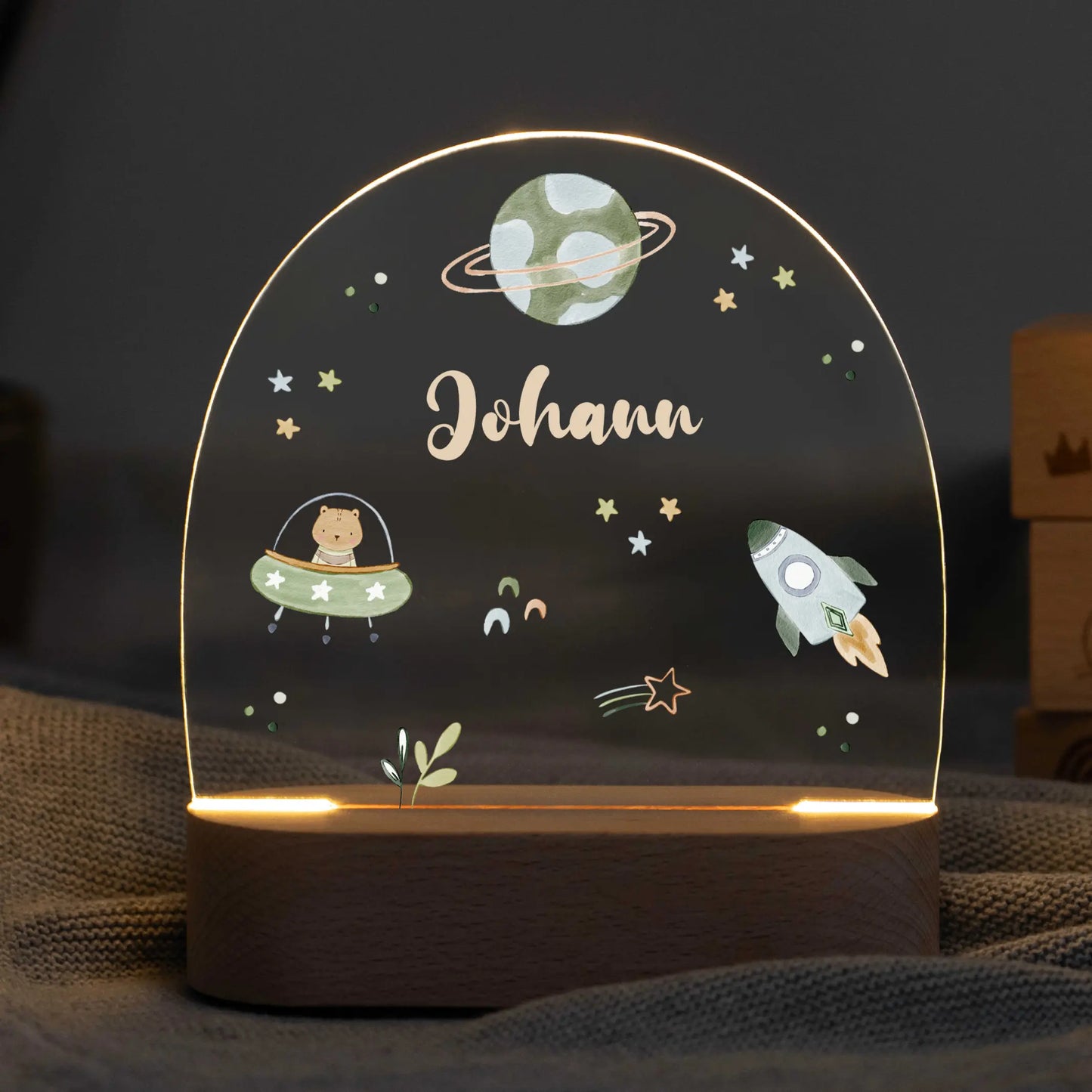 LED Nachtlicht Kinder personalisiert - Weltraum