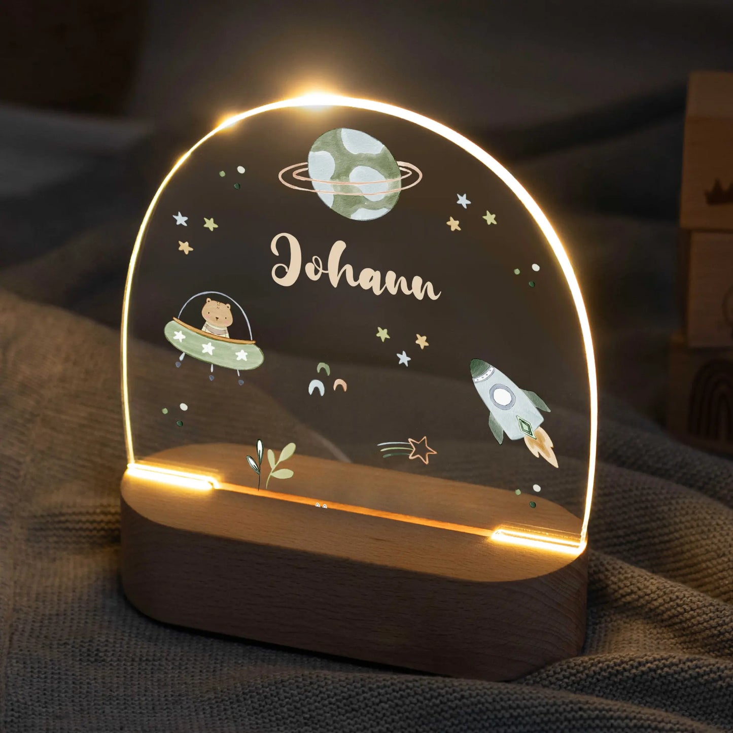 LED Nachtlicht Kinder personalisiert - Weltraum