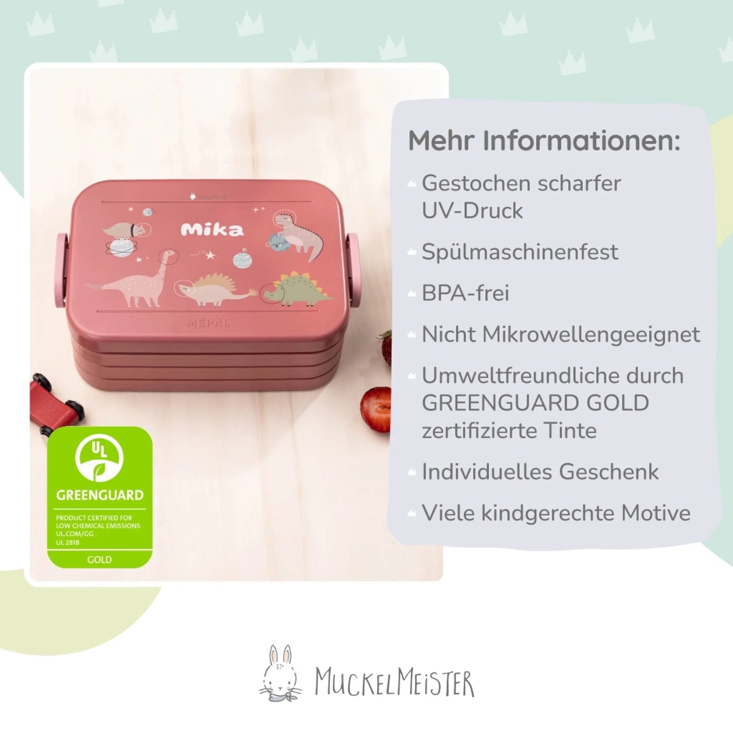 Mepal Brotdose personalisiert - Bento - "Dinos Weltraum"