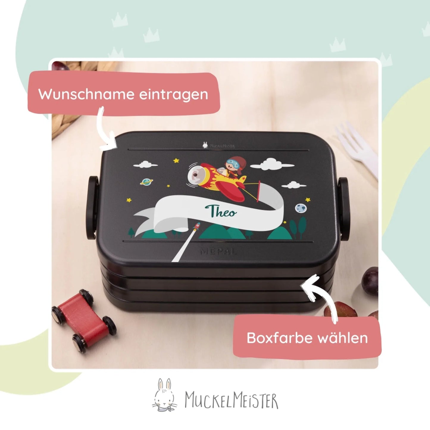 Mepal Brotdose personalisiert - Bento - "Junge Flieger"