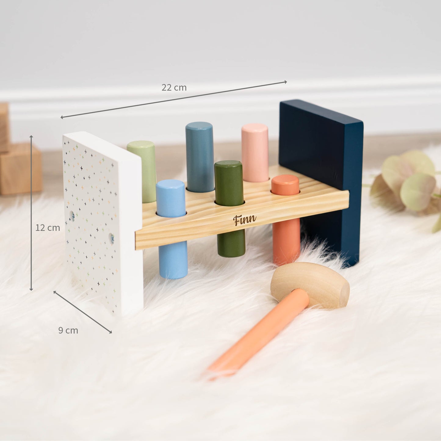 Hammerspiel Kinder ab 1 Jahr - Klopfspiel aus Holz mit Personalisierung