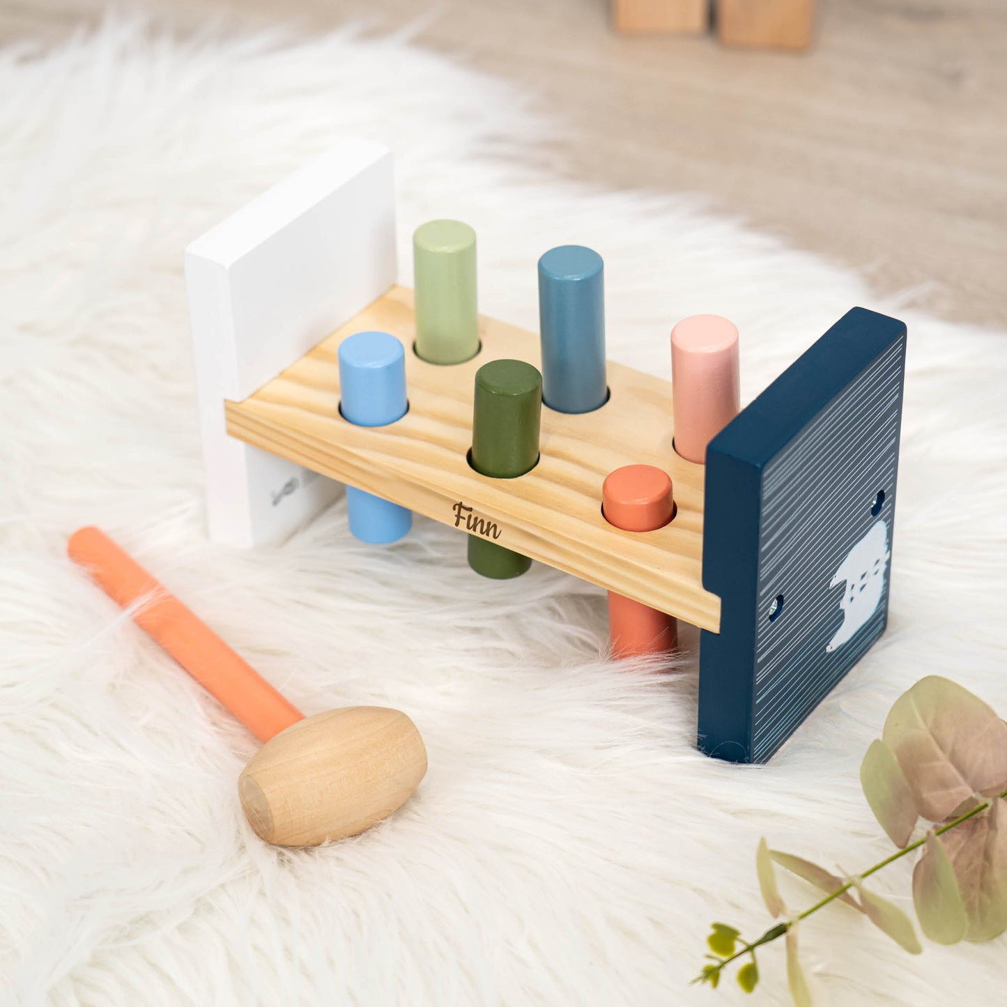 Hammerspiel Kinder ab 1 Jahr - Klopfspiel aus Holz mit Personalisierung
