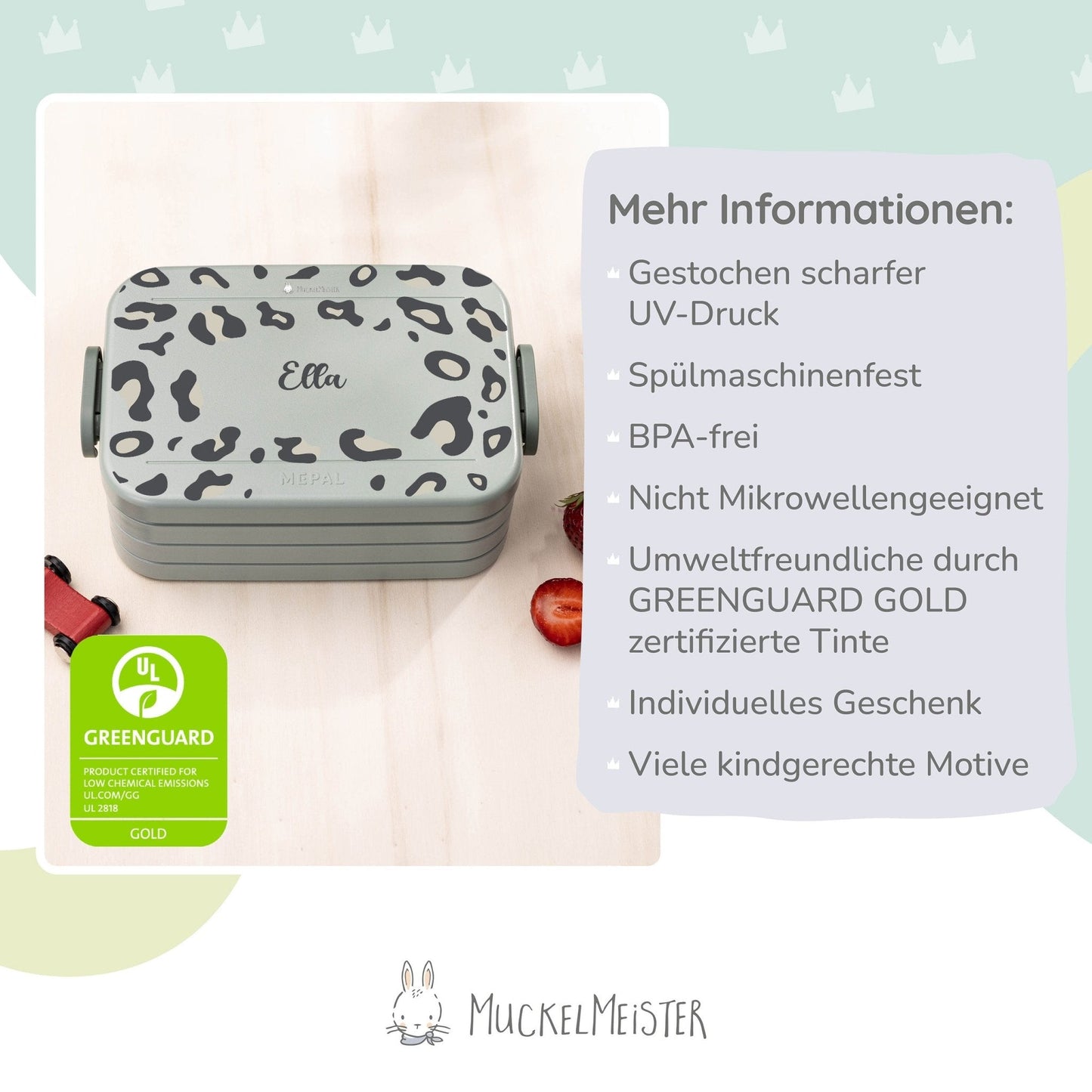 Mepal Brotdose Personalisiert - Take a Break - Leoparden Muster