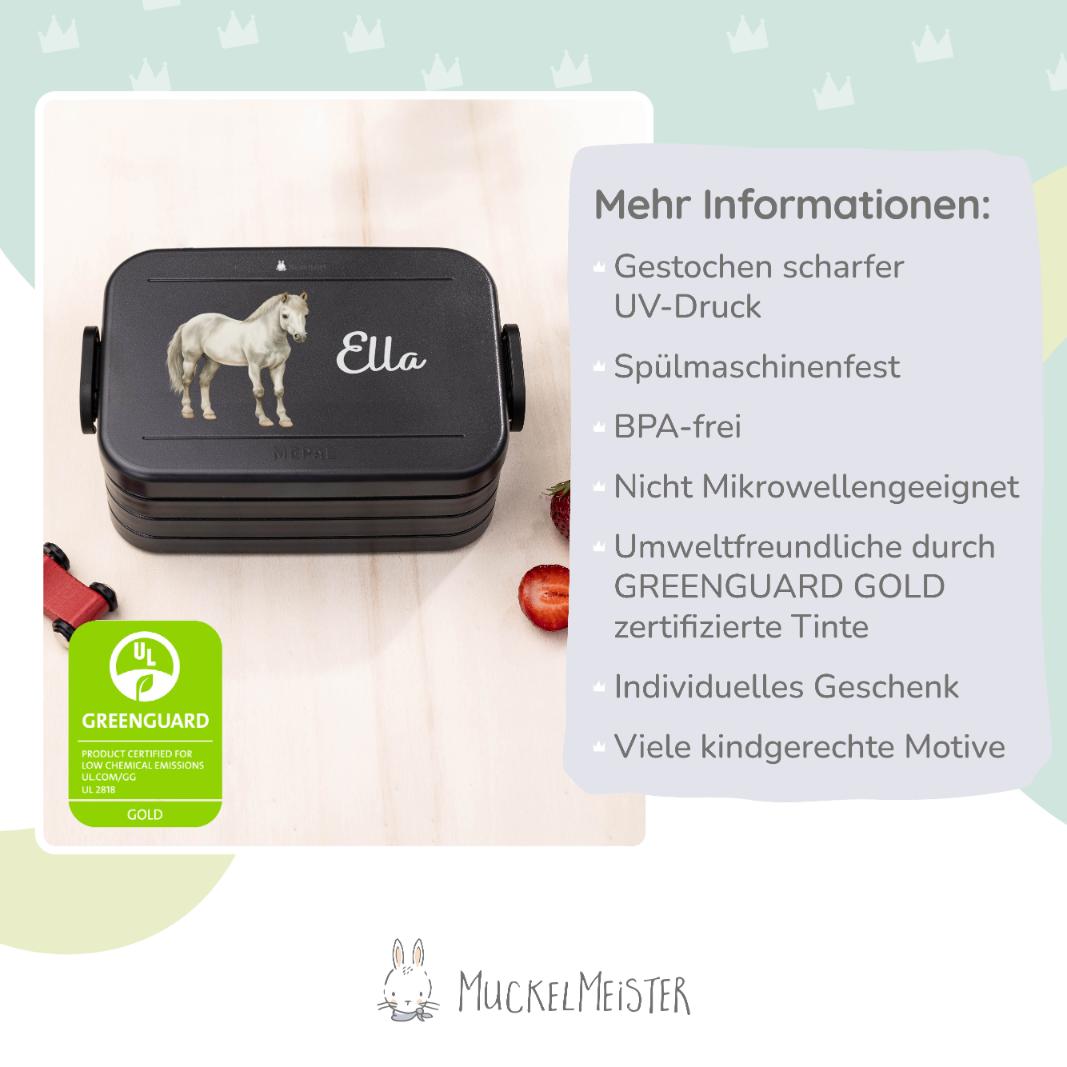 Mepal Brotdose Personalisiert - Take a Break - Pferd "weiss"