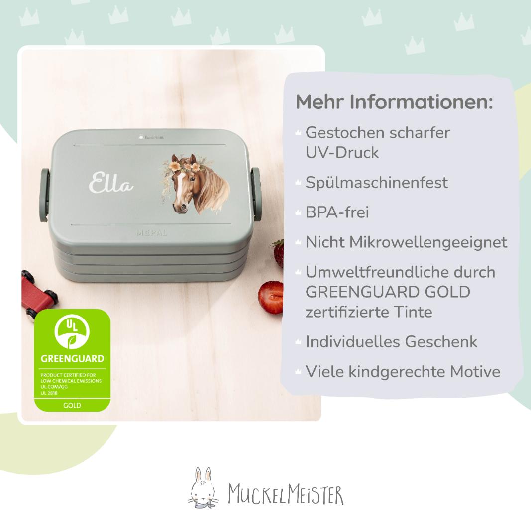 Mepal Brotdose Personalisiert - Take a Break - Pferd "Blumenkranz"