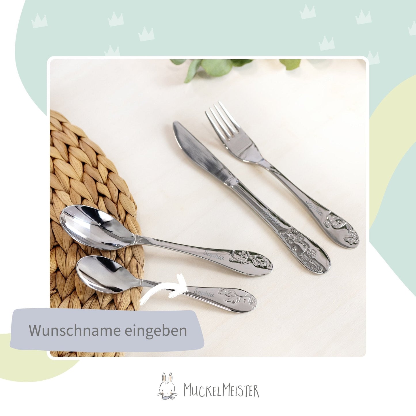 Kuppels Kinderbesteck mit Gravur Bauernhof