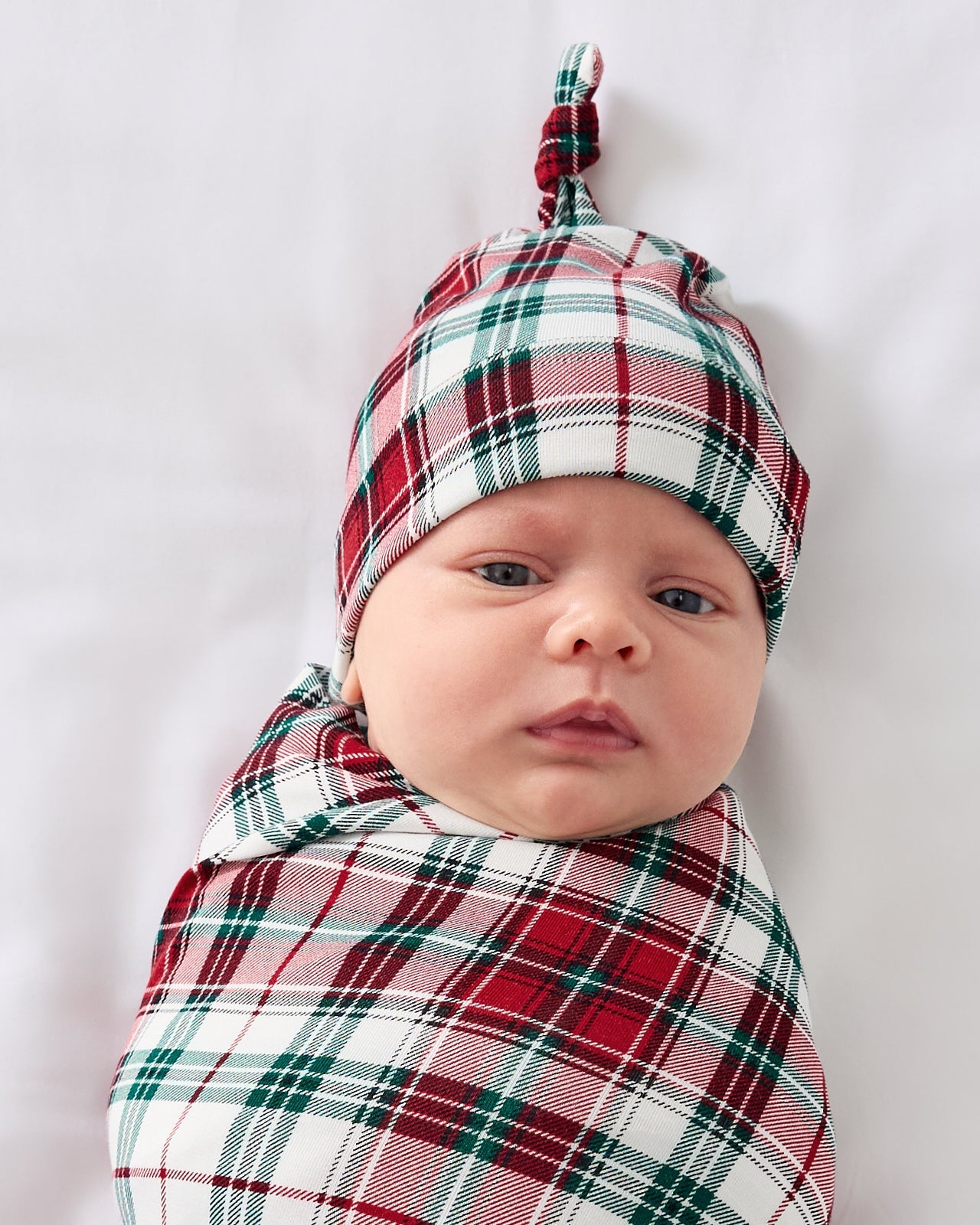 Holly Plaid Swaddle & Hat Set