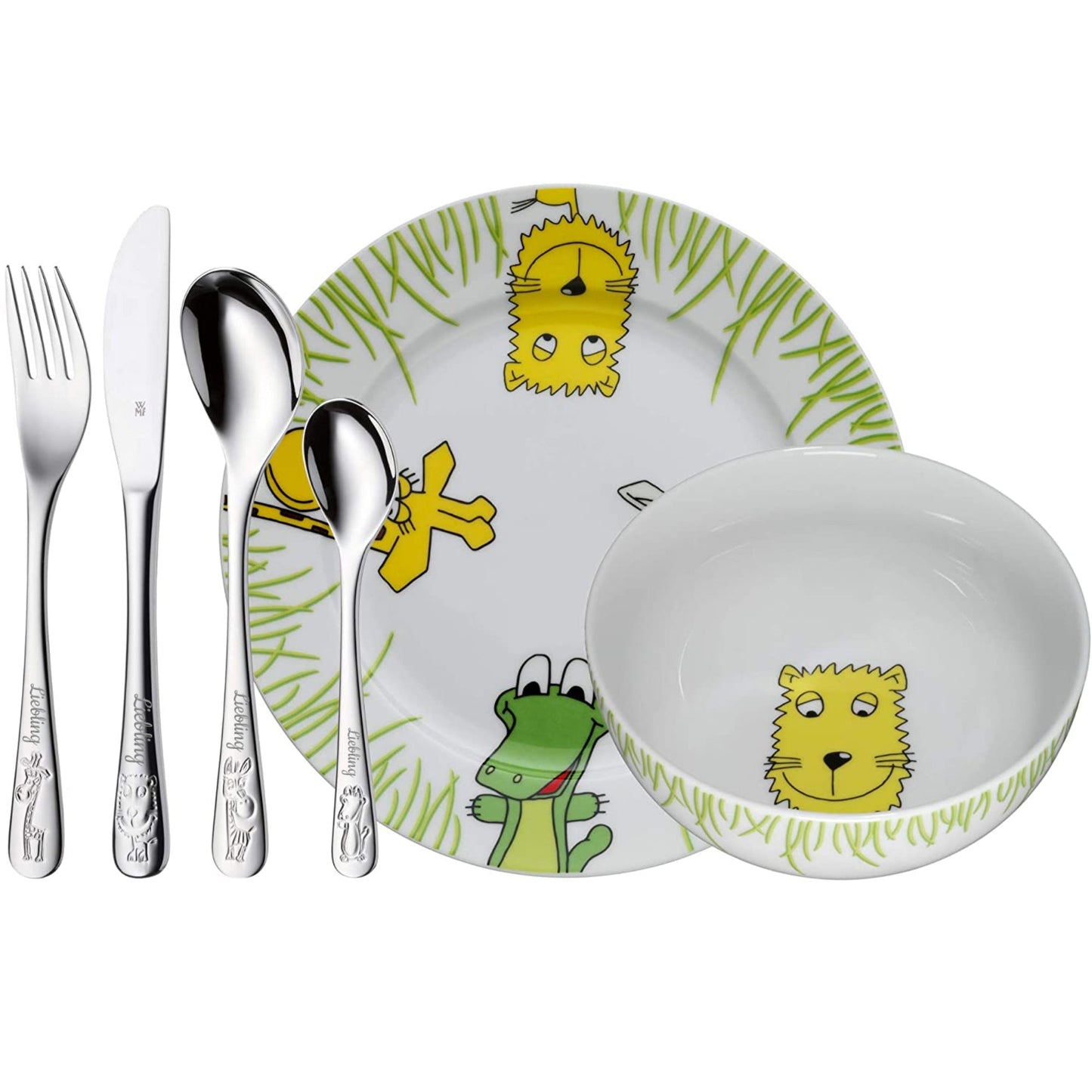 WMF Kindergeschirr Set Personalisiert 6-Teilig Safari Motiv