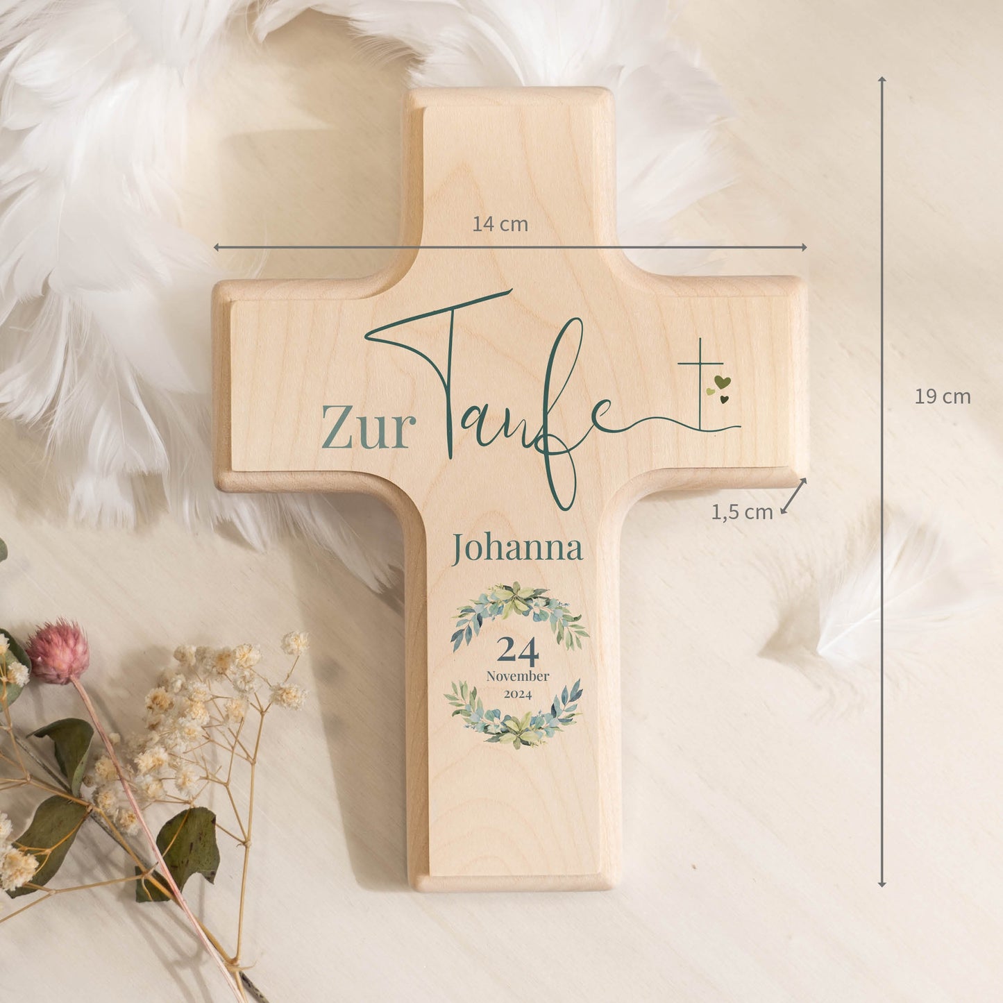 Taufkreuz Personalisiert Kranz