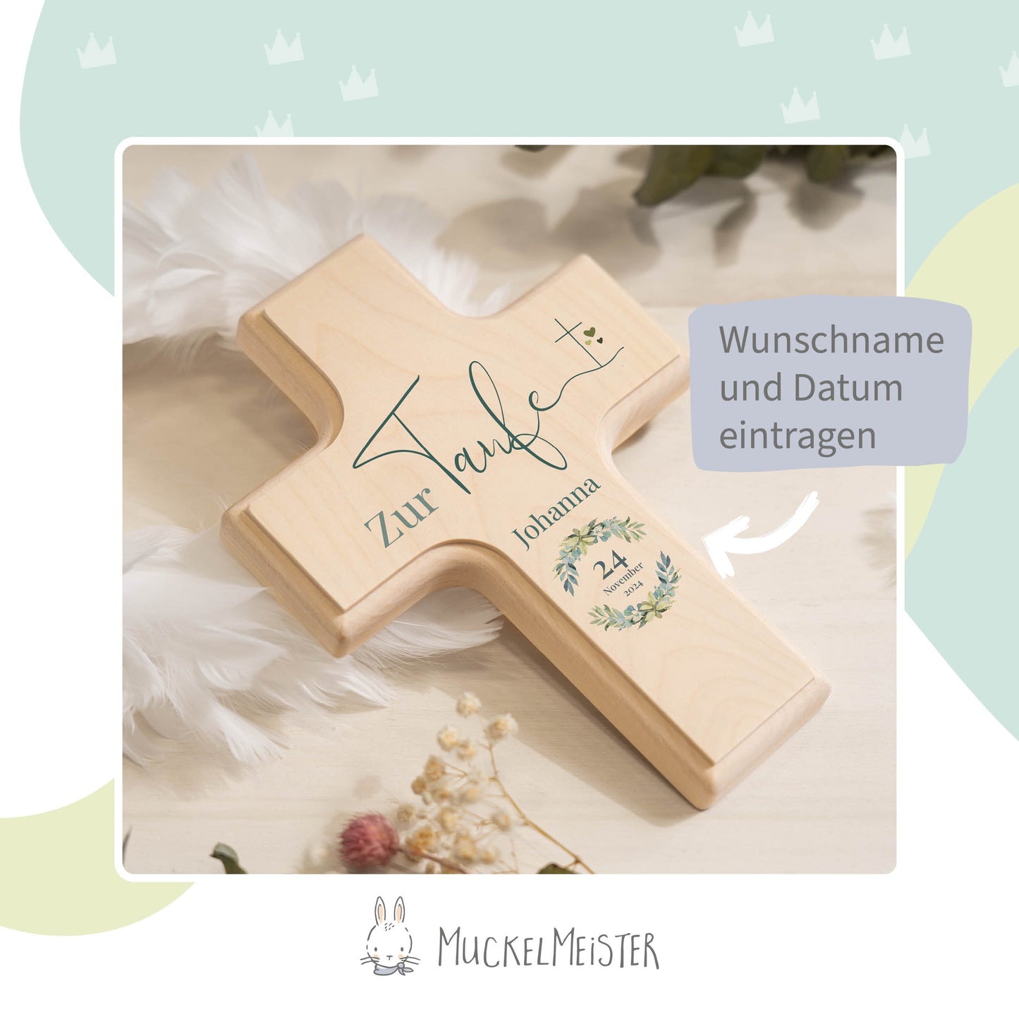 Taufkreuz Personalisiert Kranz