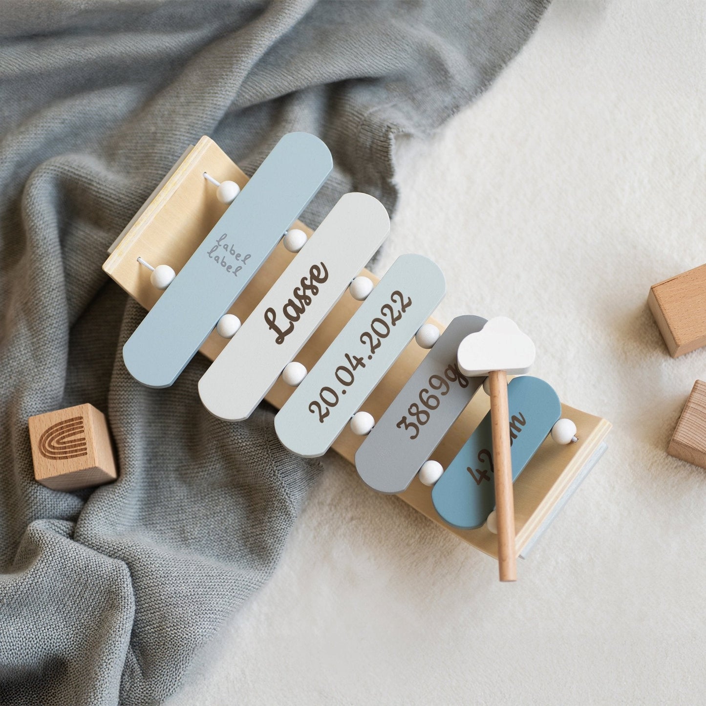 Xylophone aus Holz - Blau