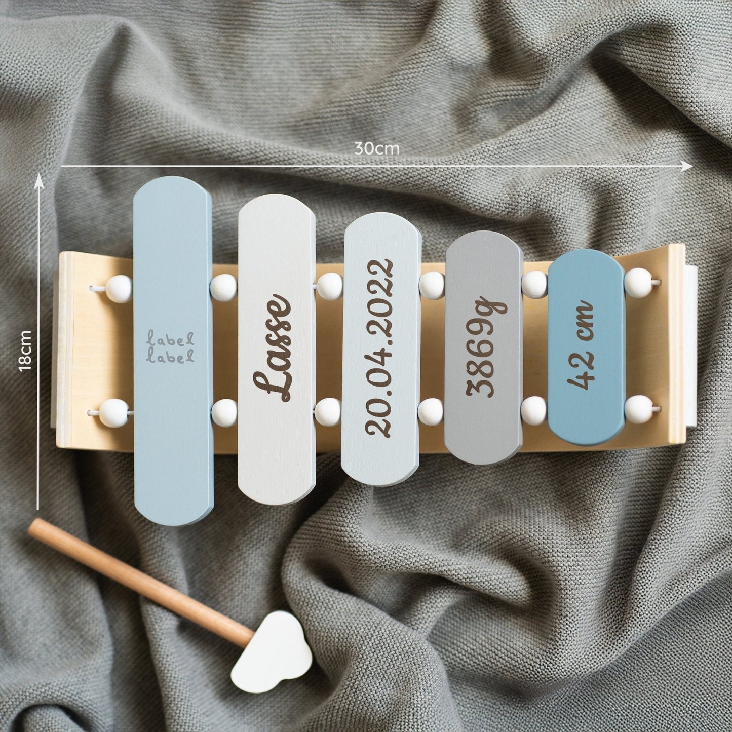 Xylophone aus Holz - Blau