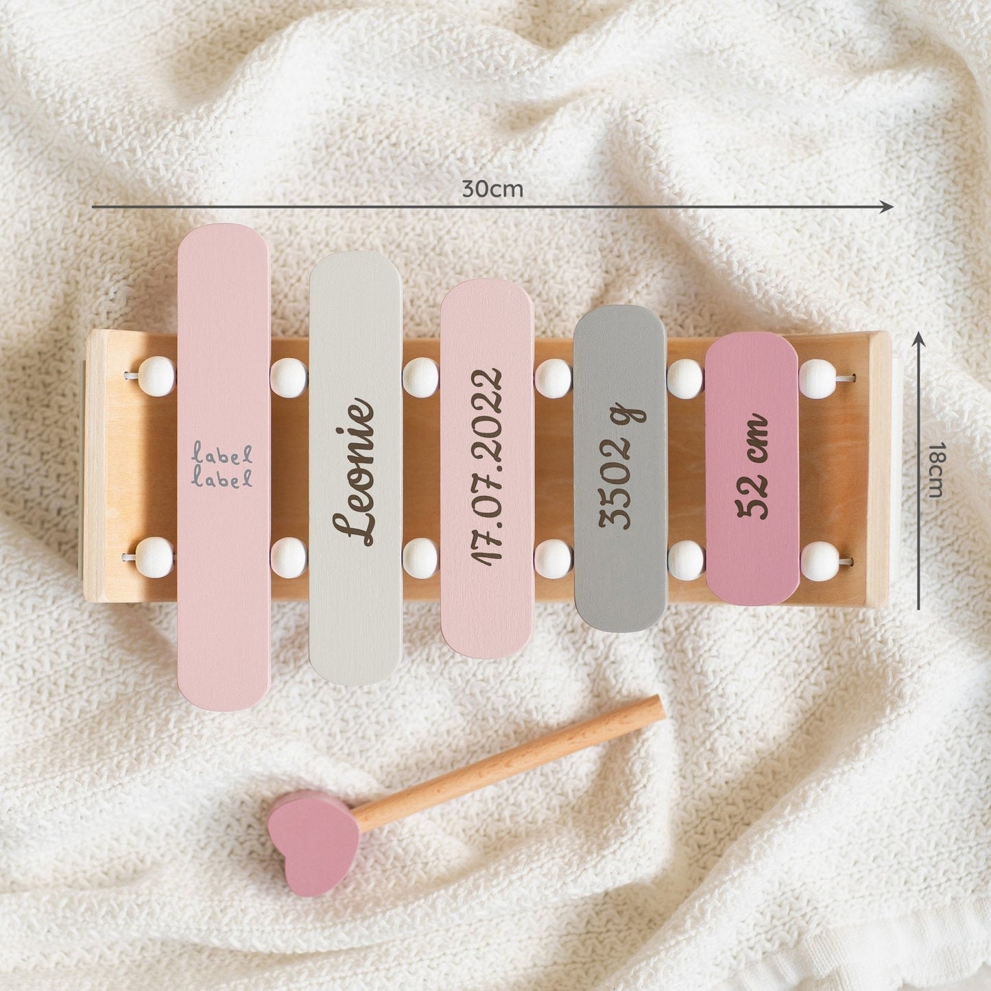 Xylophone aus Holz - Pink