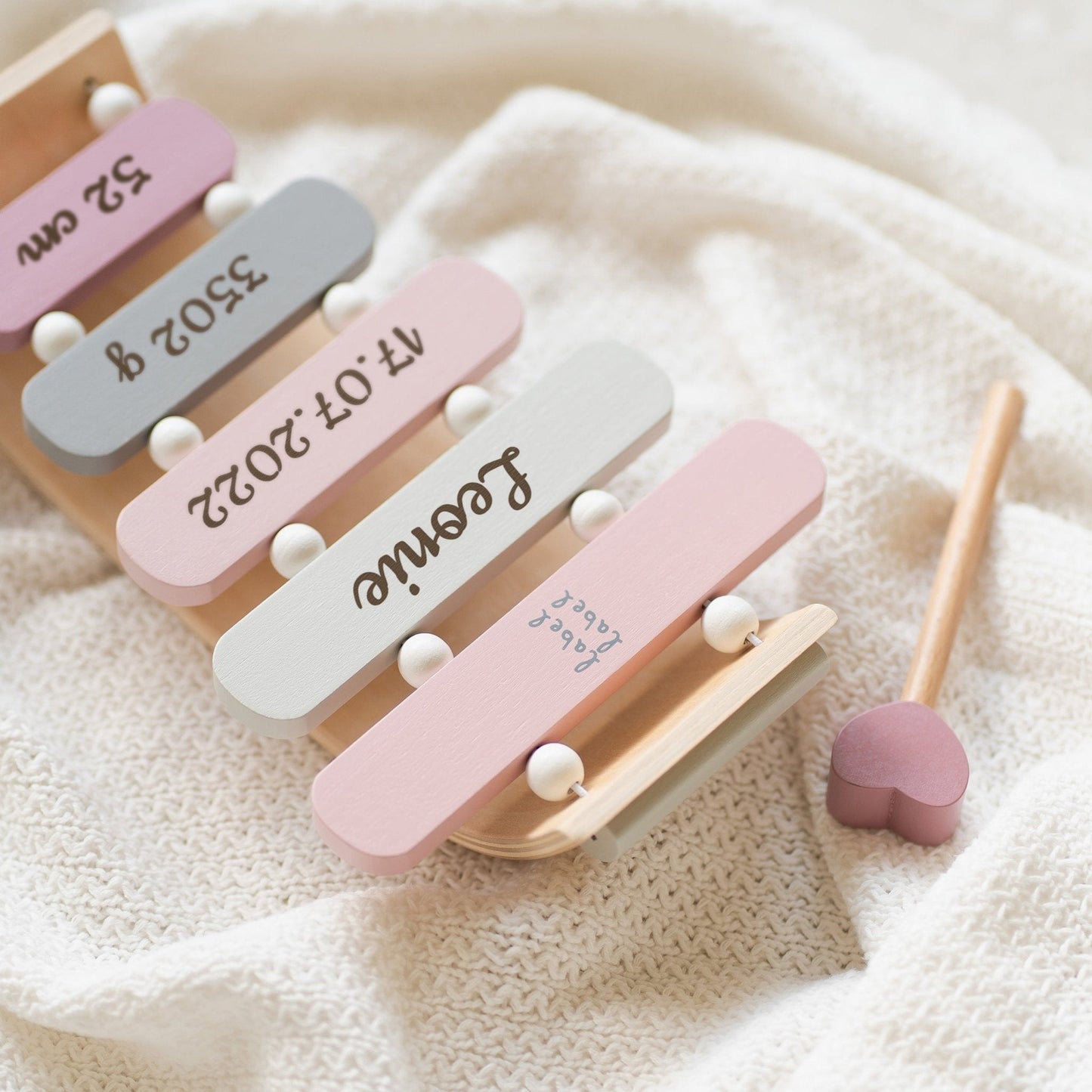 Xylophone aus Holz - Pink