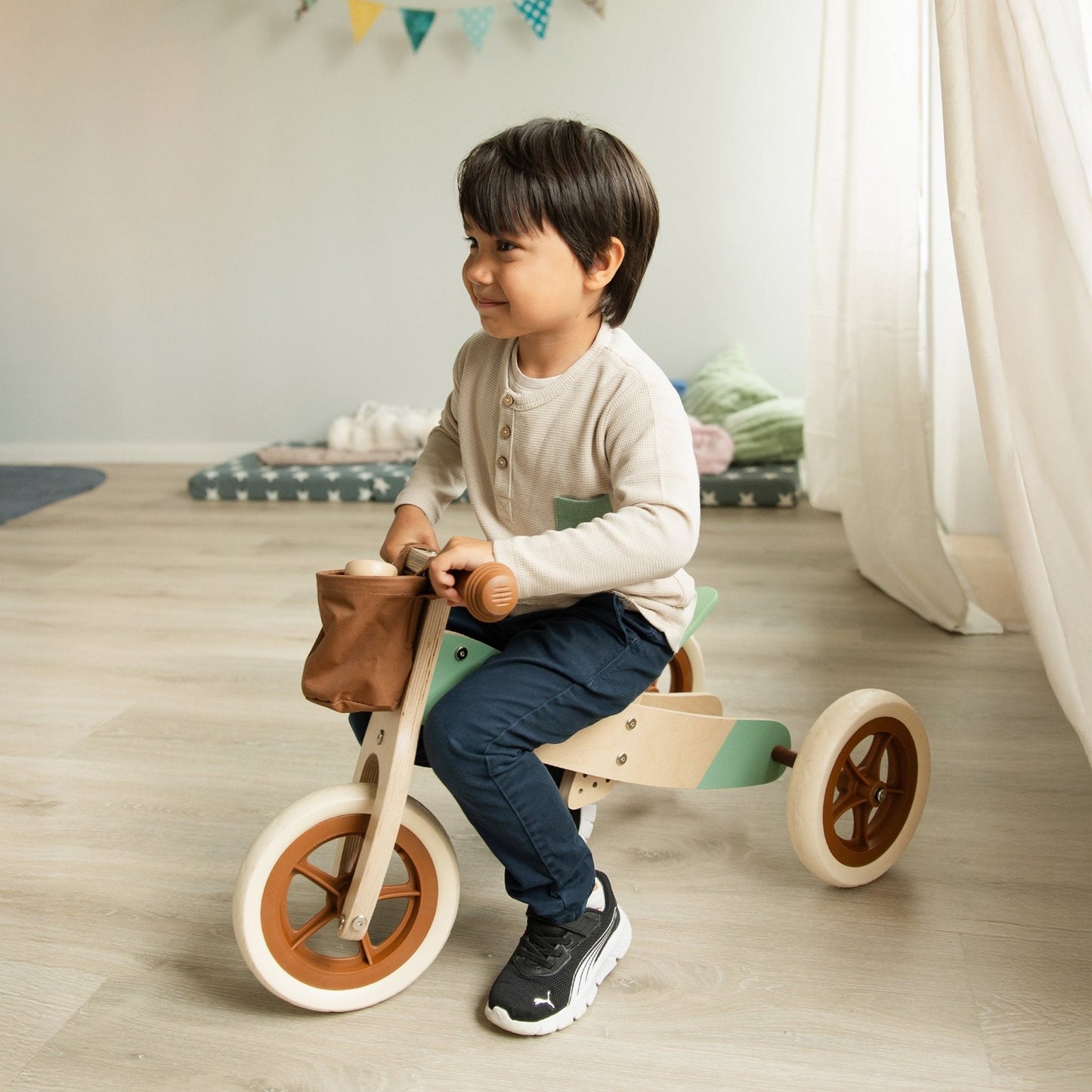 Laufrad Holz für Kinder - Karamellbraun
