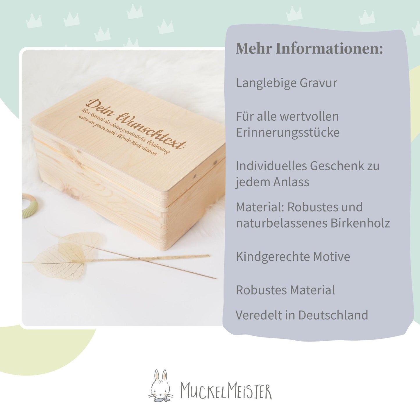 Erinnerungsbox Baby Gravur Wunschtext