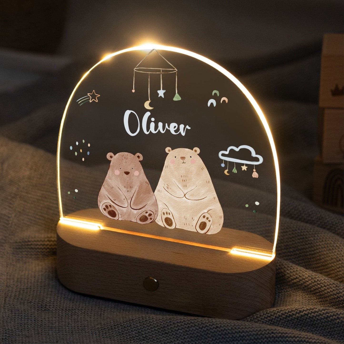 LED Nachtlicht Kinder personalisiert - Bären