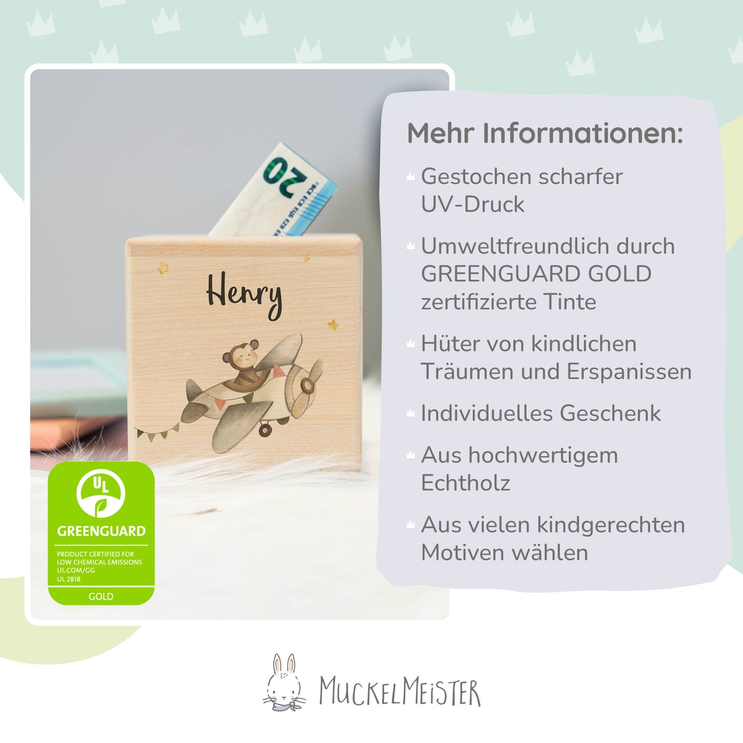 Spardose Personalisiert Flugzeug Tiere