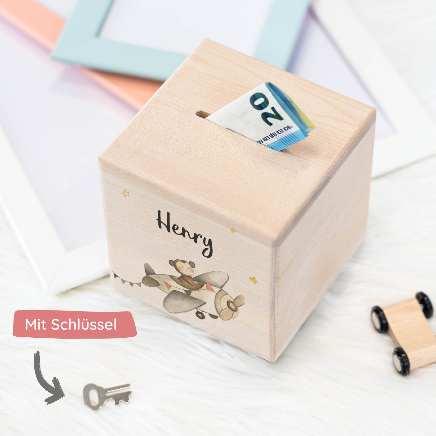 Spardose Personalisiert Flugzeug Tiere