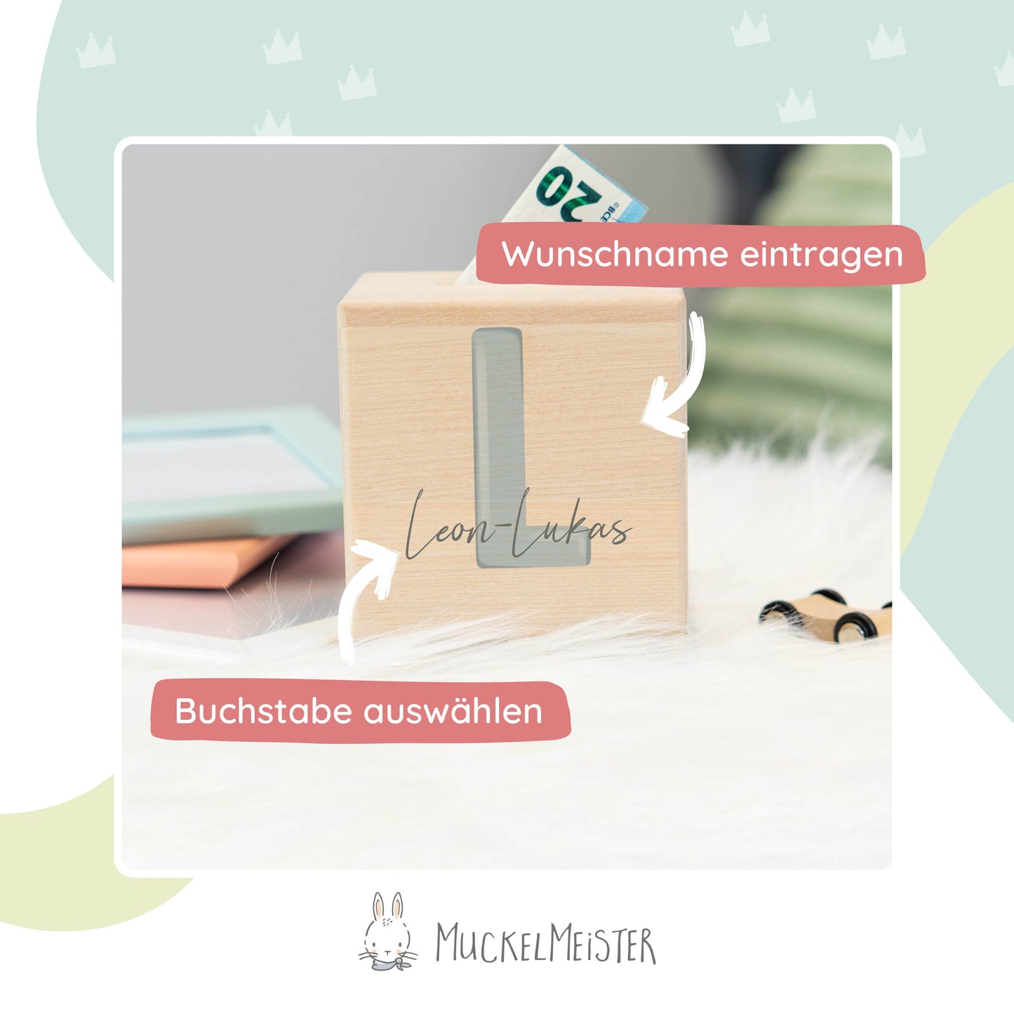 Spardose Personalisiert Buchstabe Blau