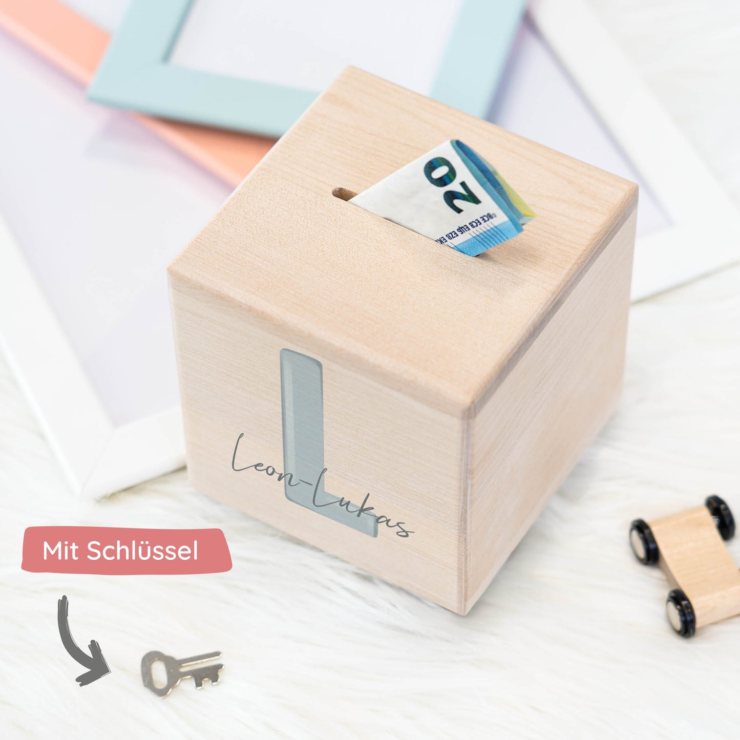 Spardose Personalisiert Buchstabe Blau