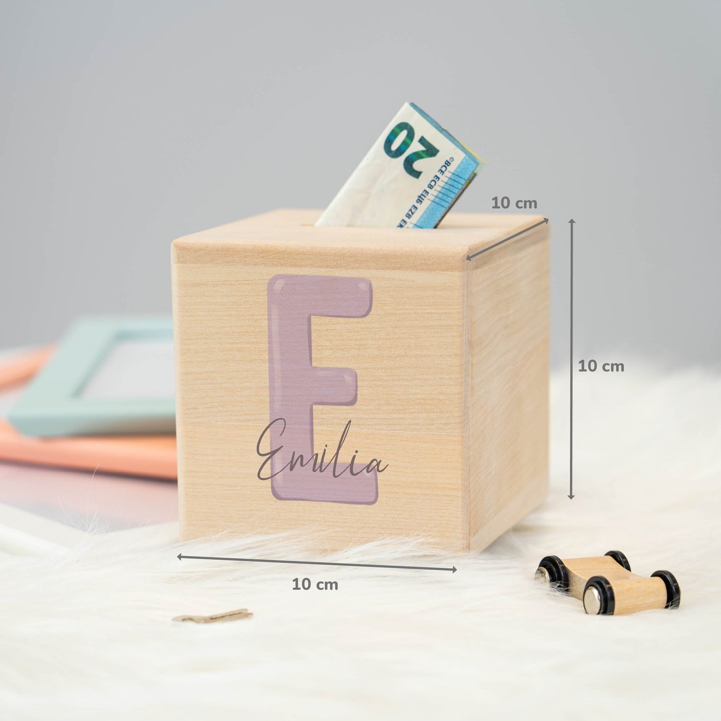 Spardose Personalisiert Buchstabe Lila