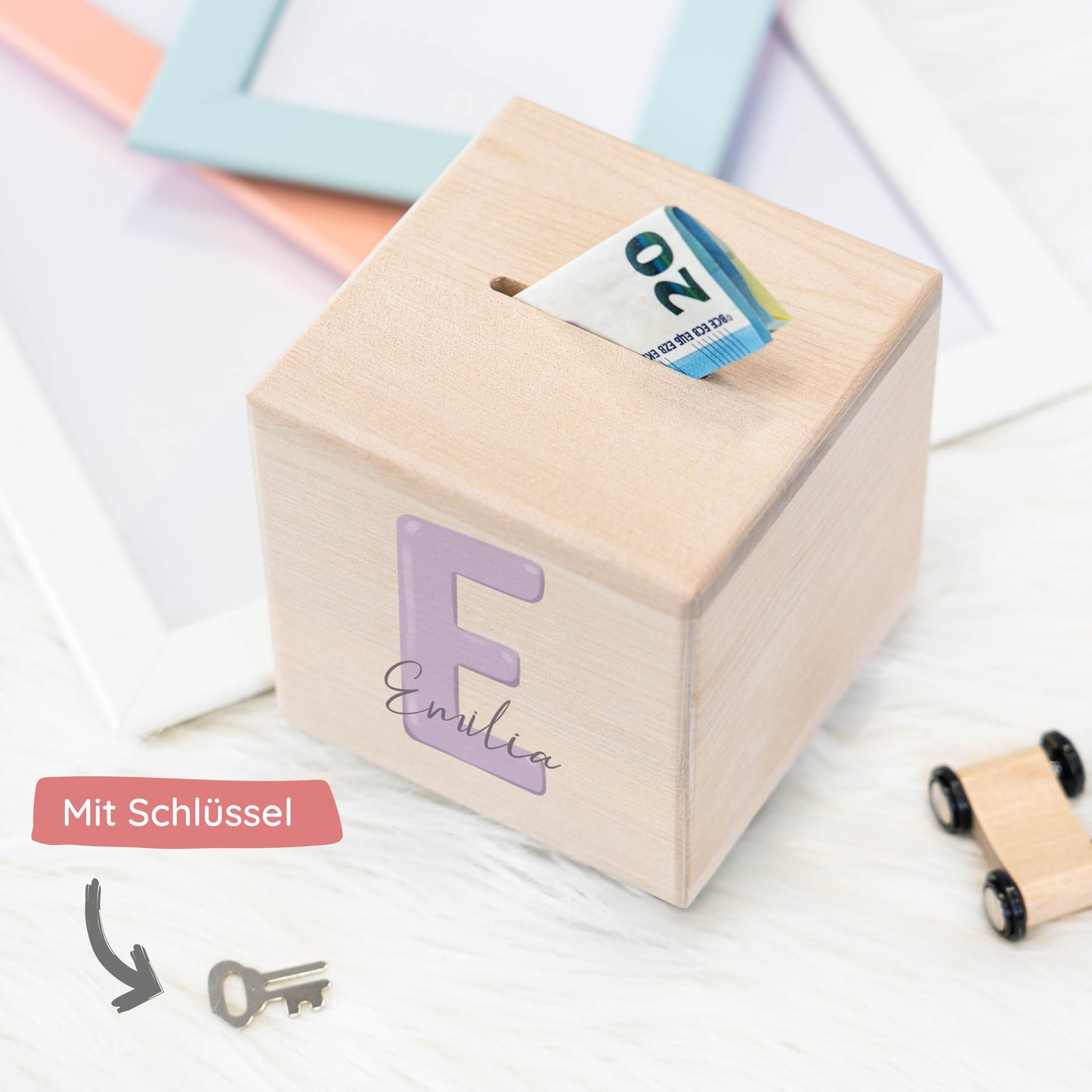 Spardose Personalisiert Buchstabe Lila