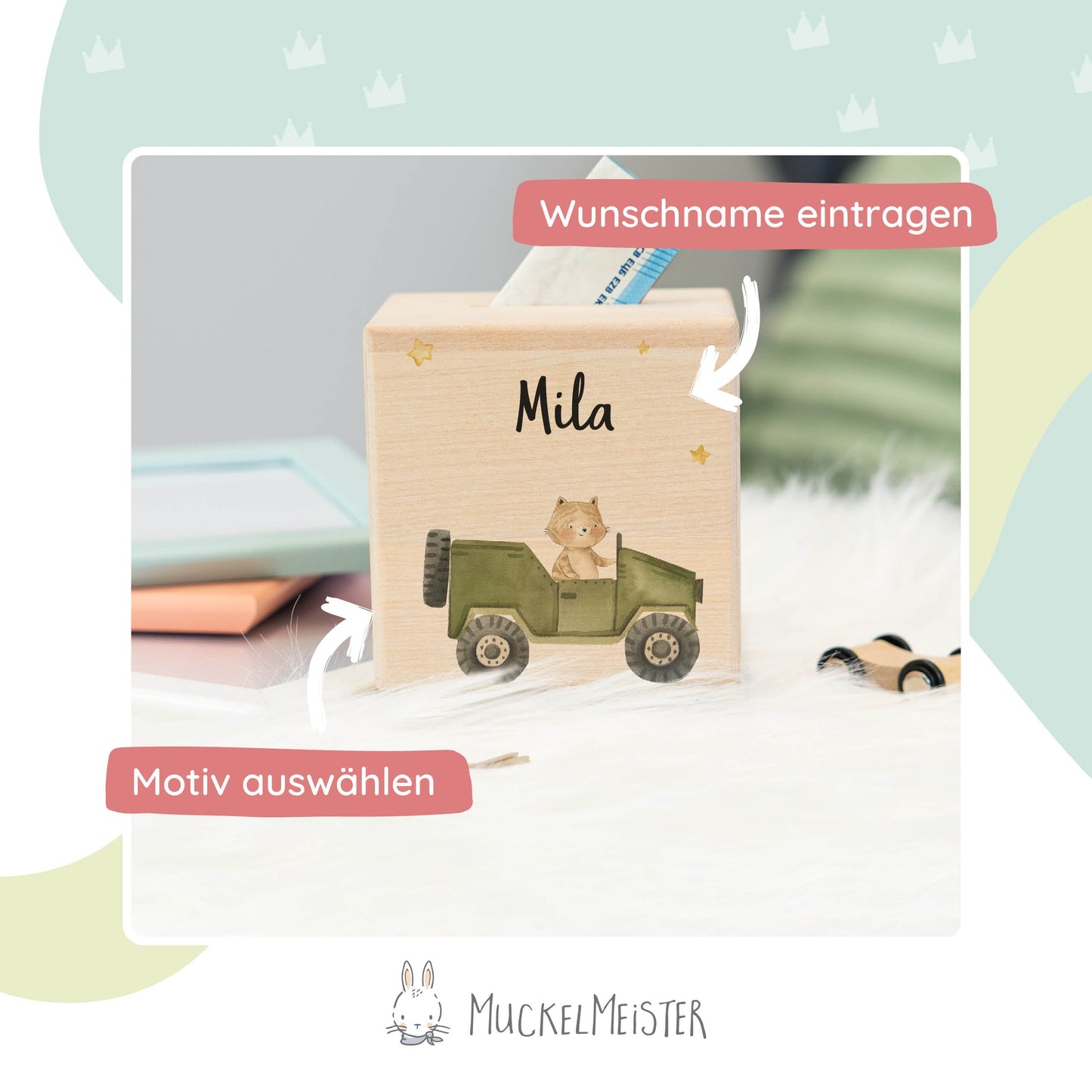 Spardose Personalisiert Jeep Tiere