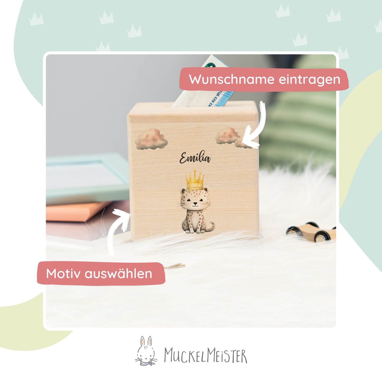 Spardose Personalisiert Leopard