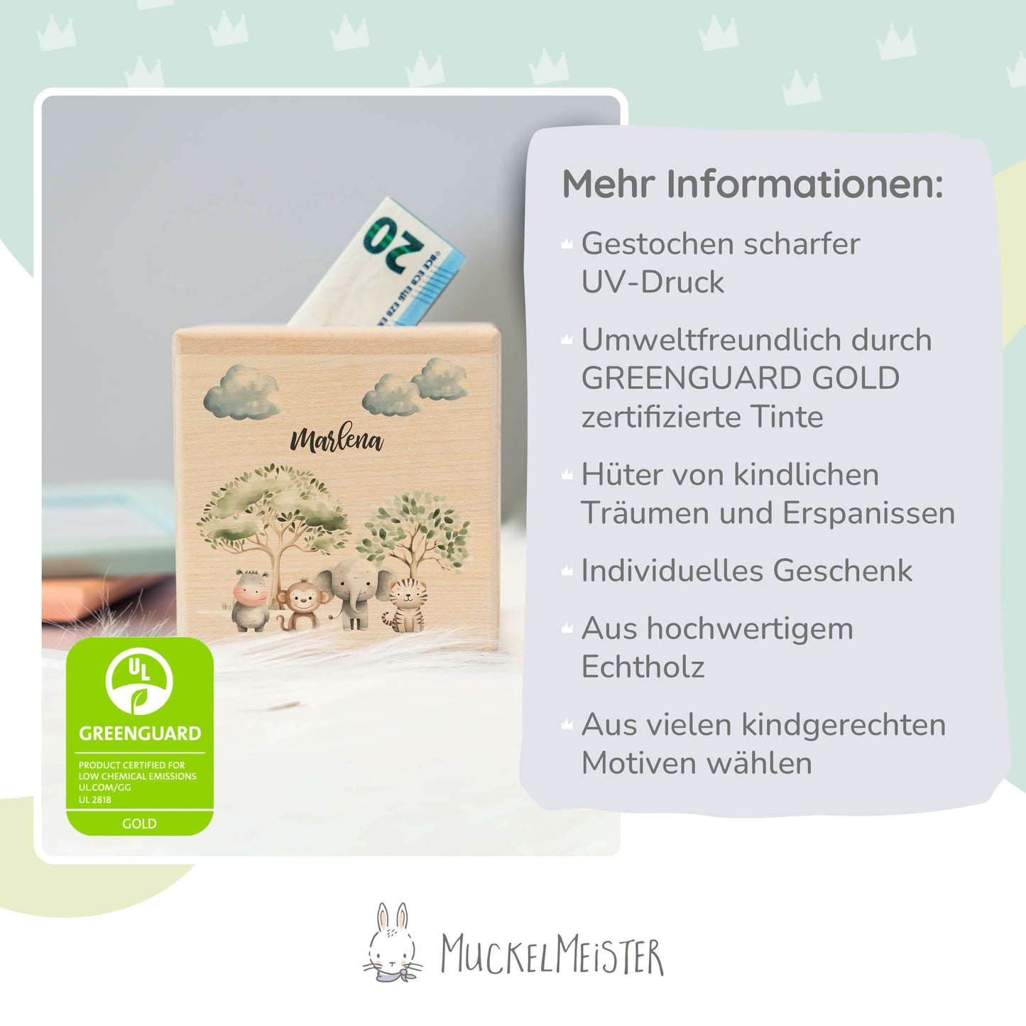 Spardose Personalisiert Safari-Tiere