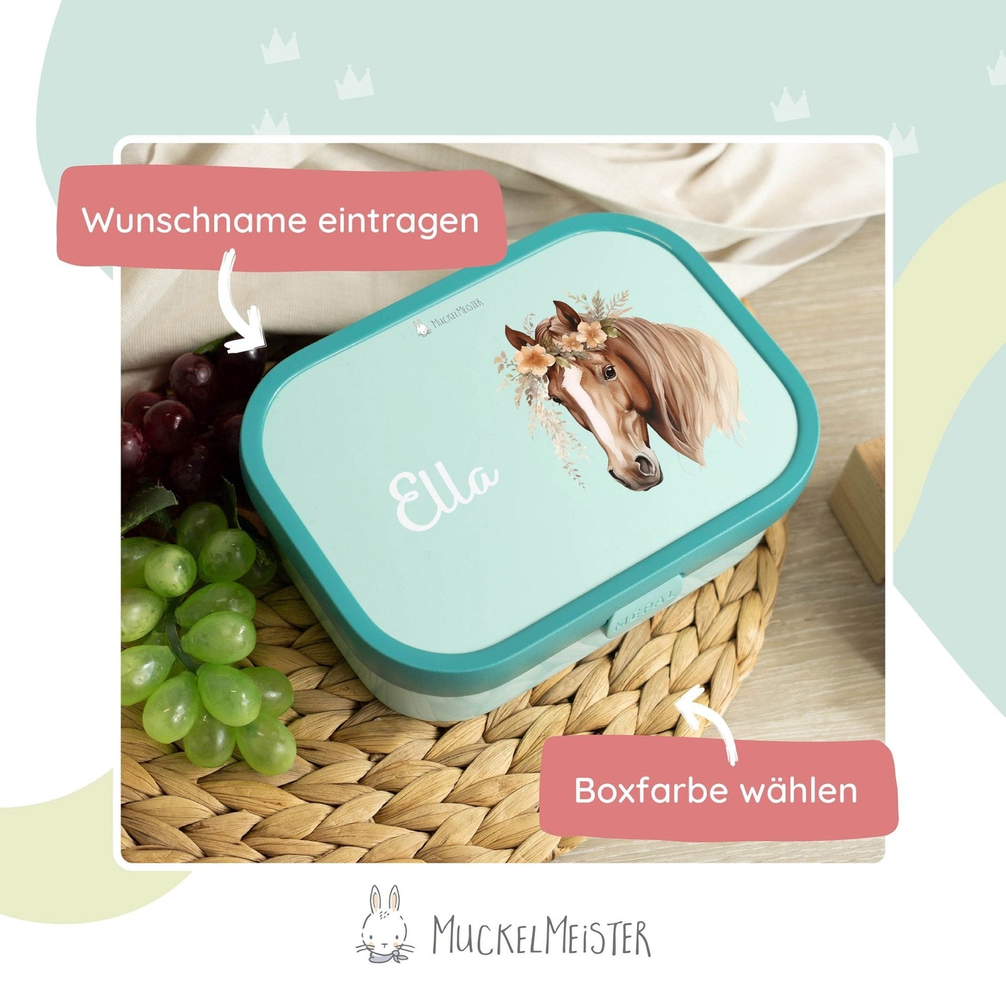 Mepal Brotdose Personalisiert - Campus - Pferd "Blumenkranz"