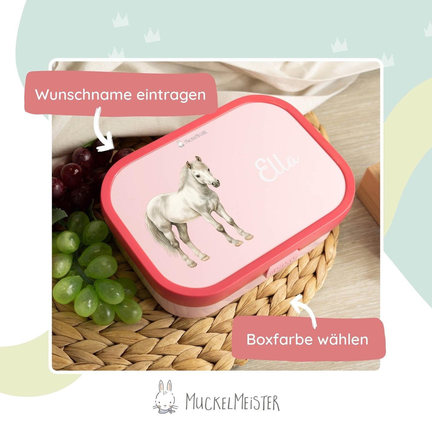 Mepal Brotdose Personalisiert - Campus - Pferd "weiss"