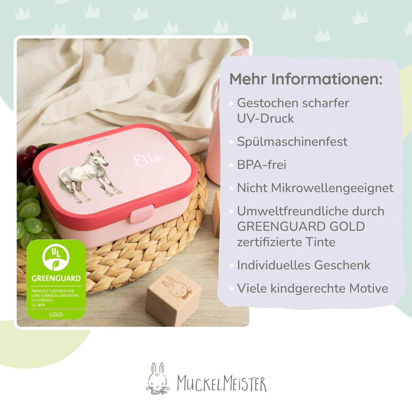 Mepal Brotdose Personalisiert - Campus - Pferd "weiss"