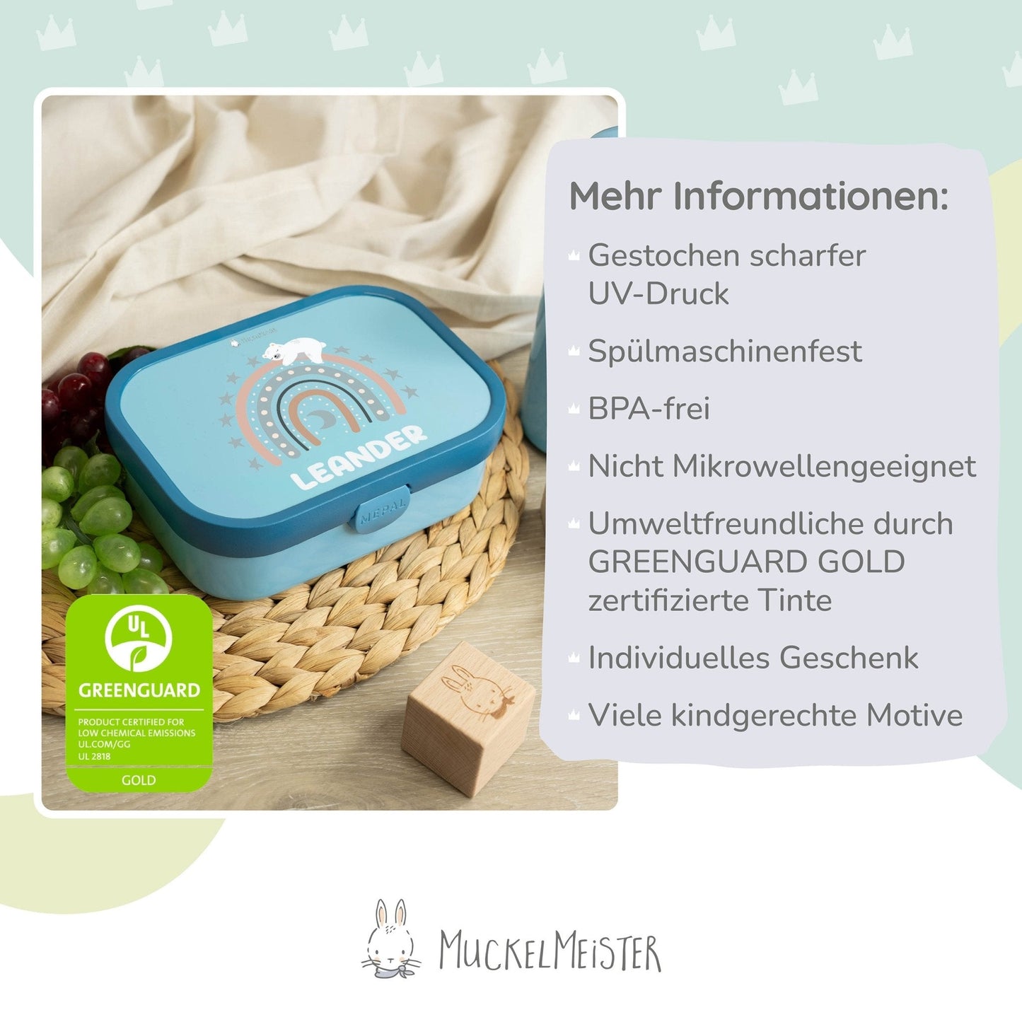 Mepal Brotdose Personalisiert - Campus - Regenbogen Jungs