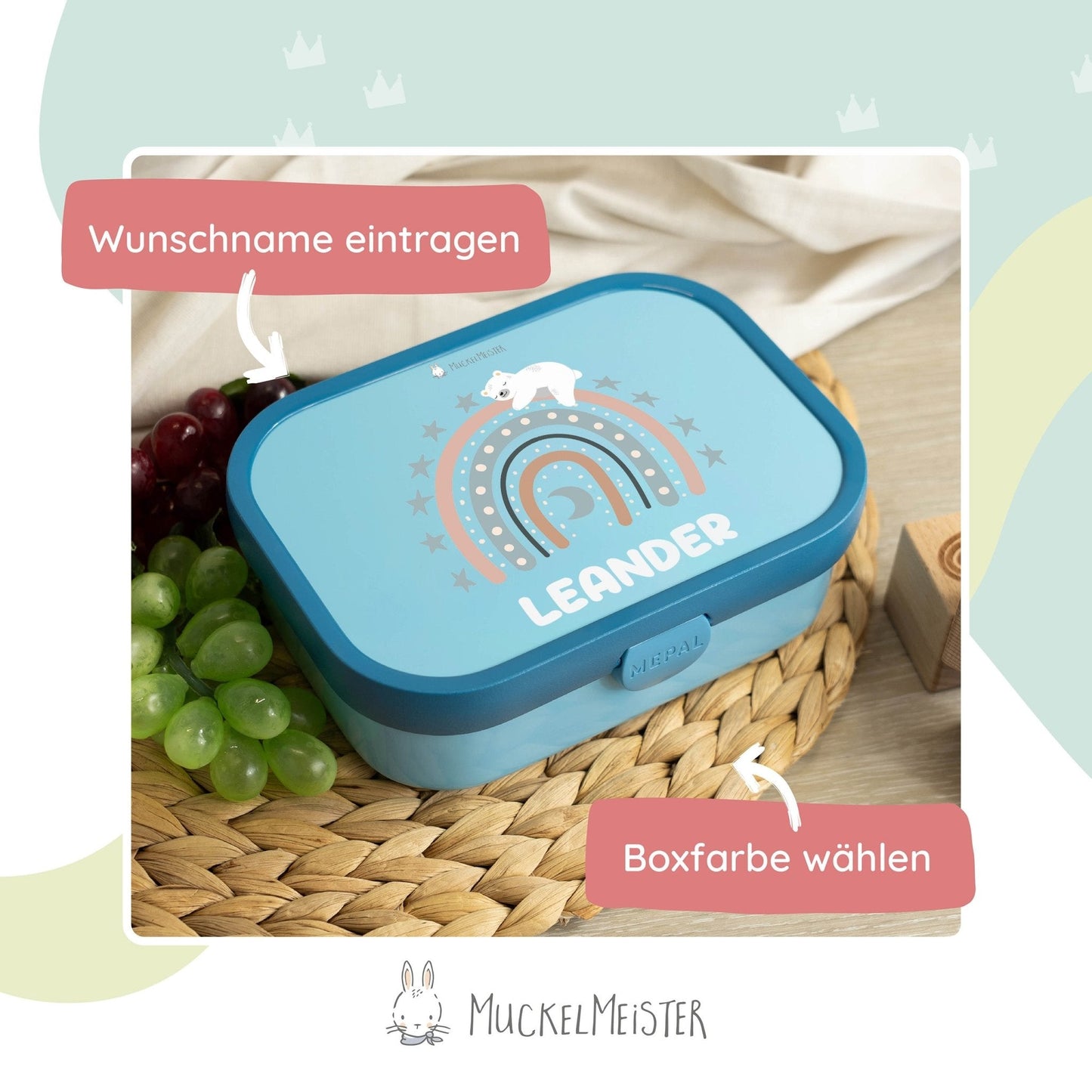 Mepal Brotdose Personalisiert - Campus - Regenbogen Jungs