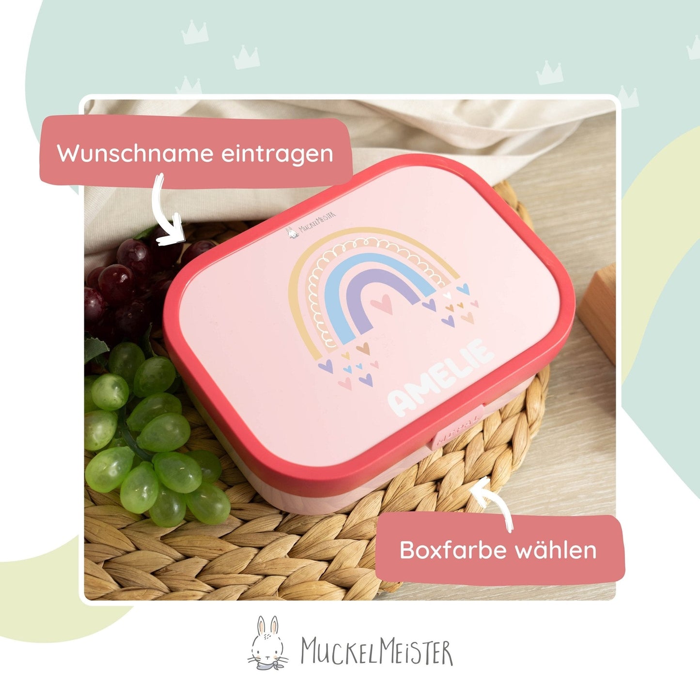 Mepal Brotdose Personalisiert - Campus - Regenbogen Mädchen