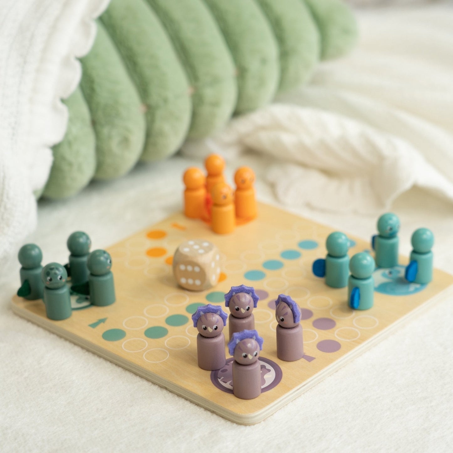 Ludo "Dino" - Brettspiel aus Holz für Kinder