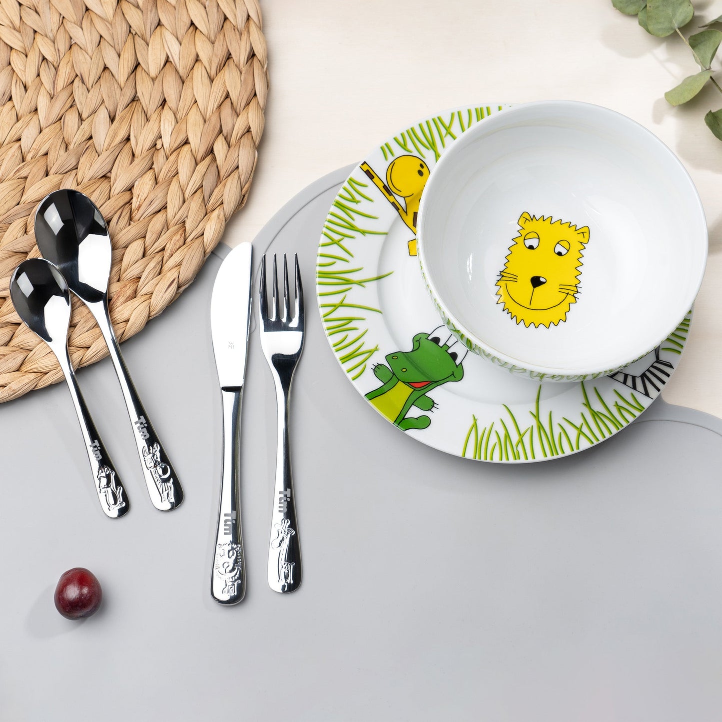 WMF Kindergeschirr Set Personalisiert 6-Teilig Safari Motiv