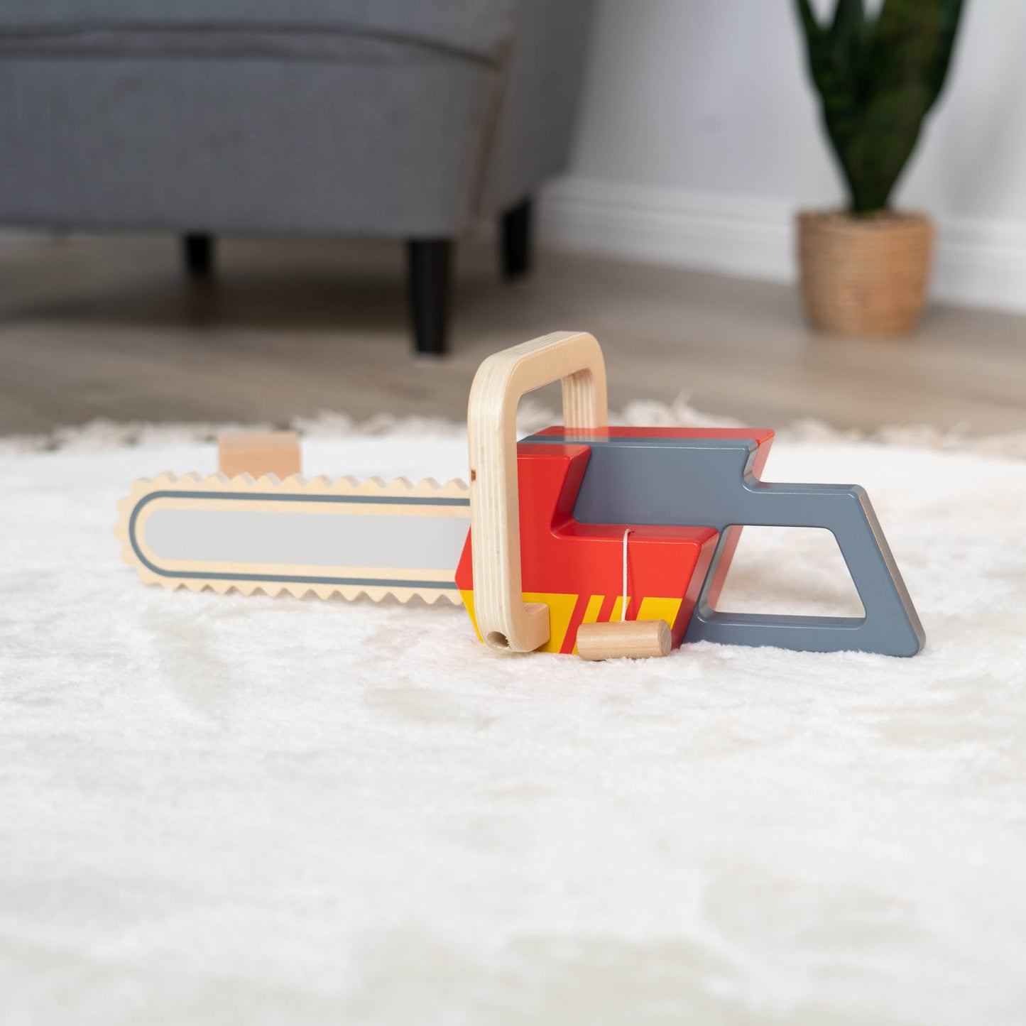 Kettensäge Spielzeug aus Holz personalisiert