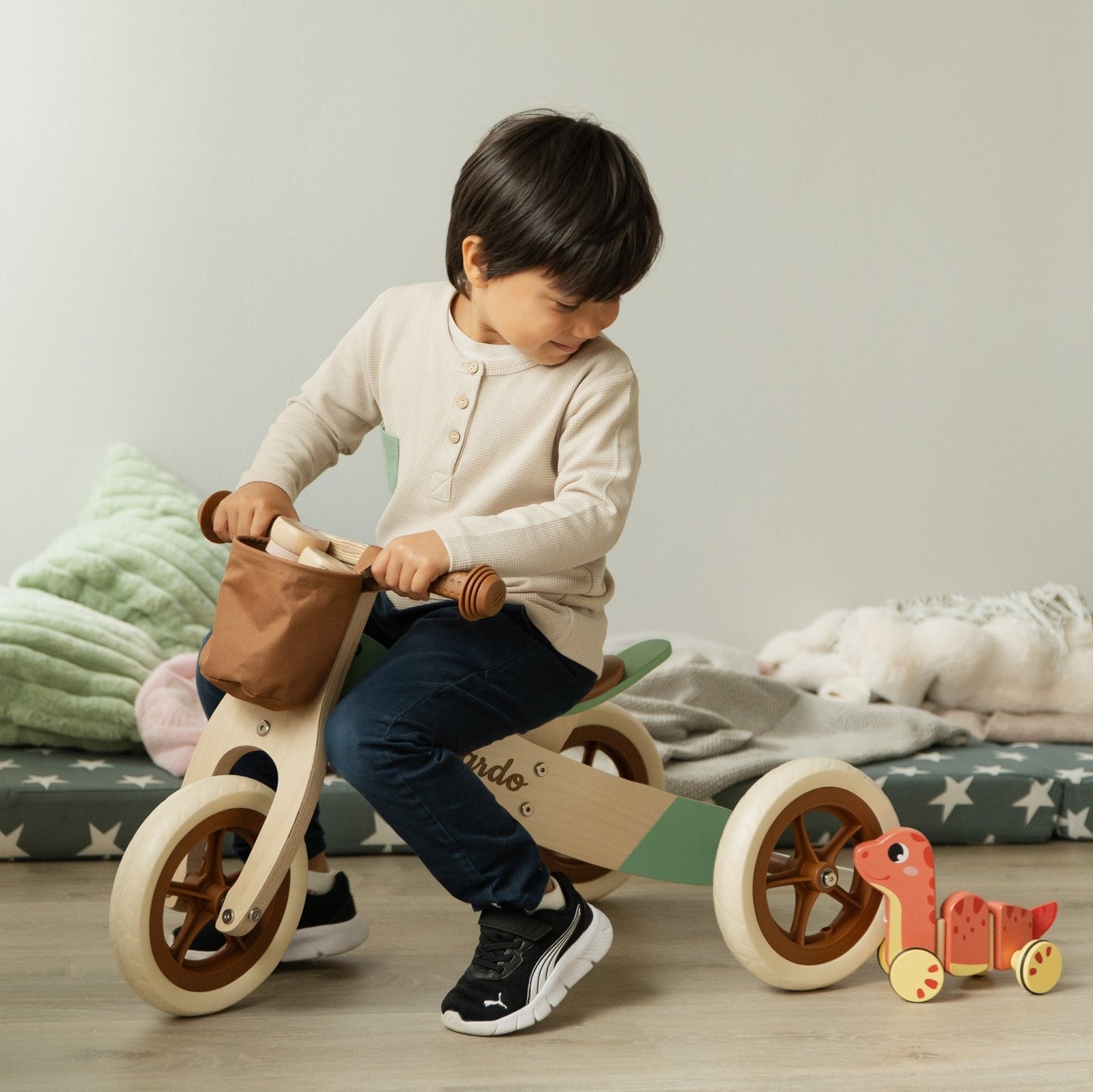 Laufrad Holz für Kinder - Karamellbraun