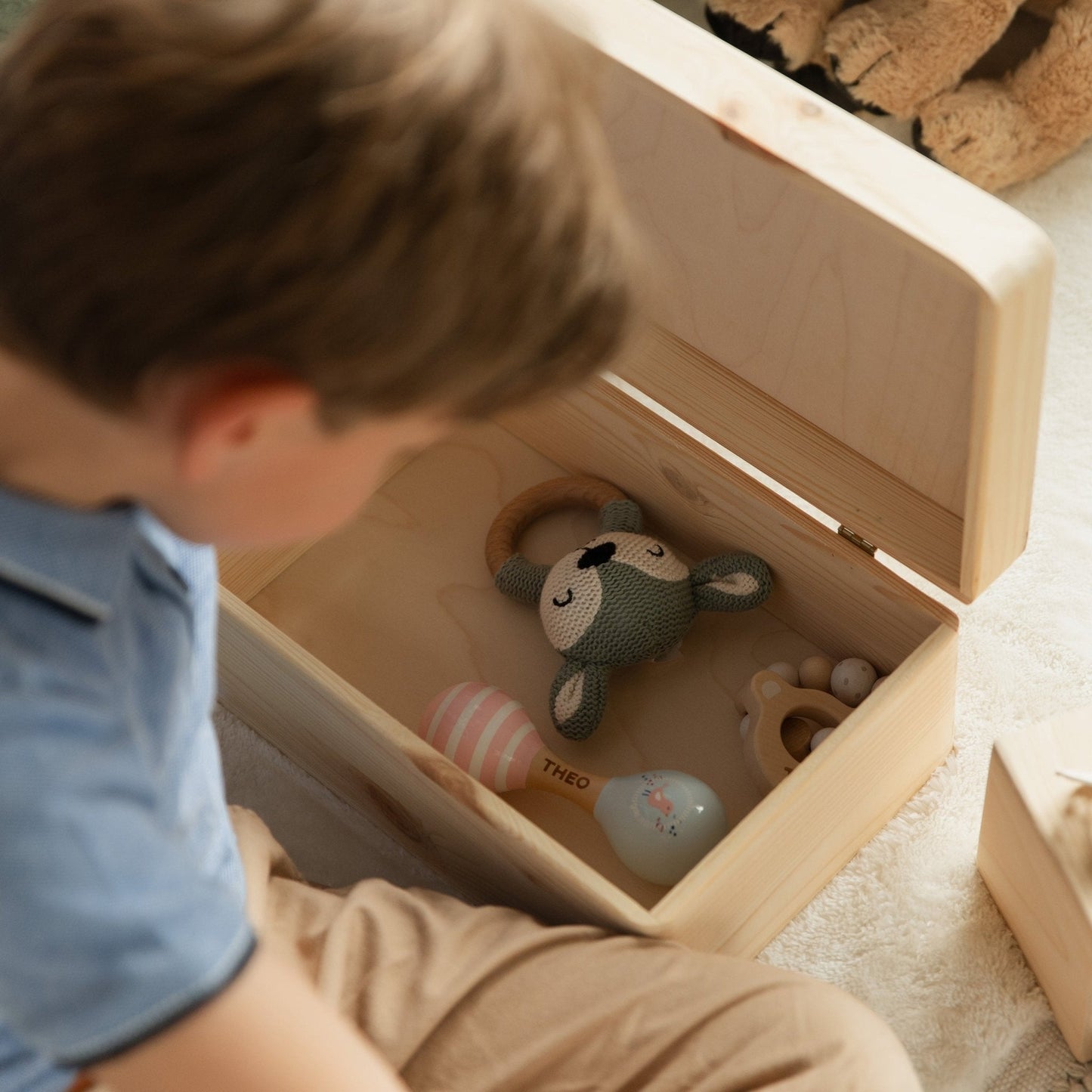 Erinnerungsbox Baby - Regenbogen rosa Herzen