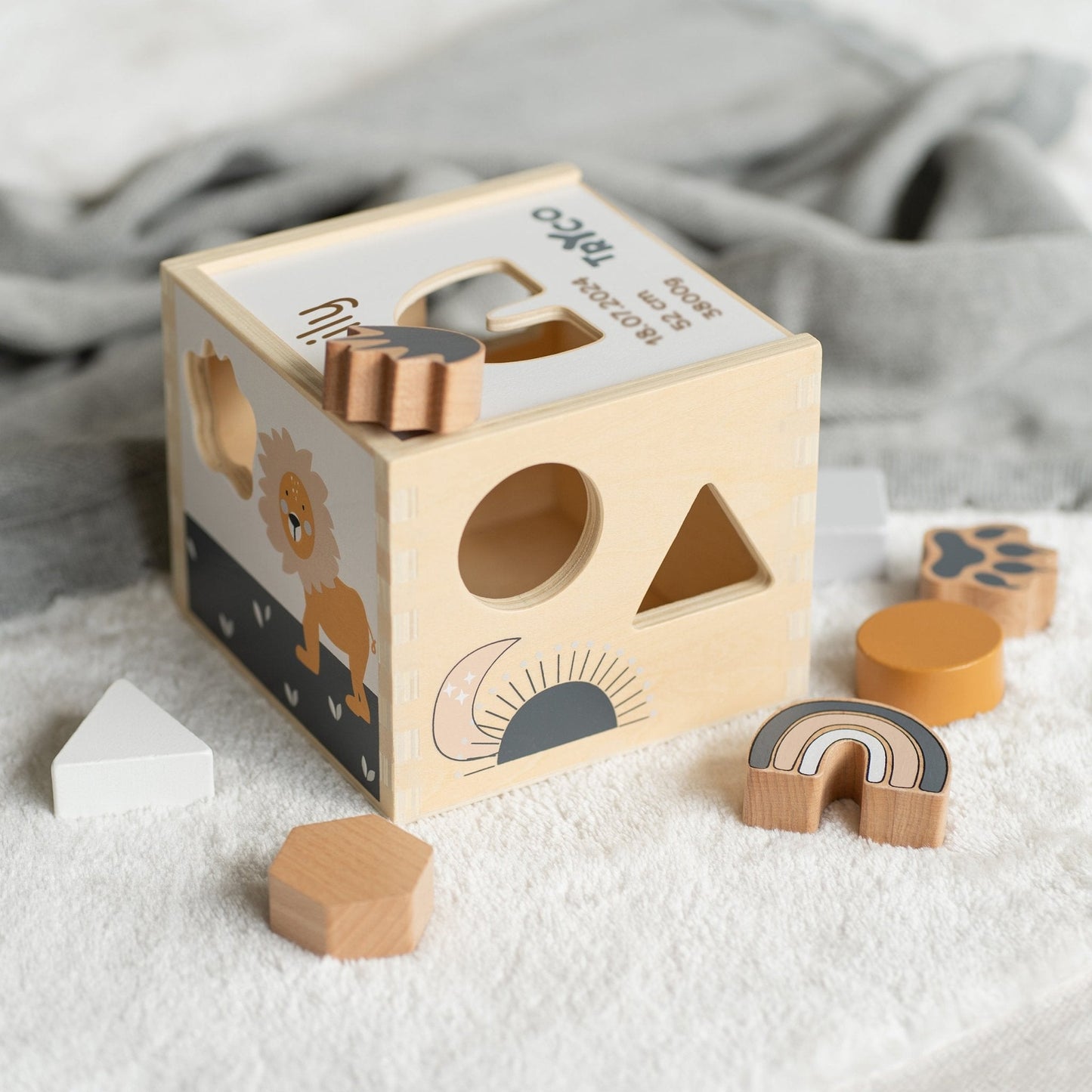 Sortierbox "Fußabdruck" aus Holz