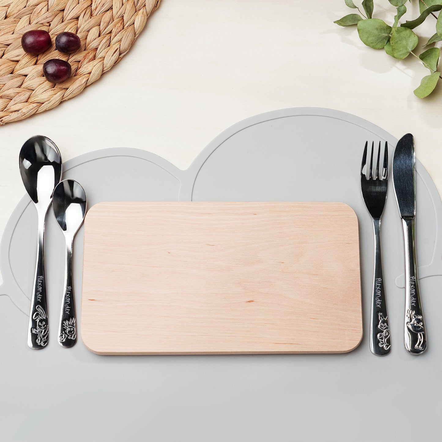 Kuppels Kinderbesteck mit Gravur Waldtiere