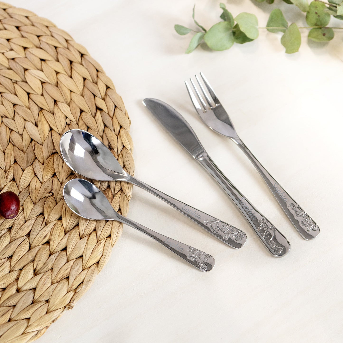 Kuppels Kinderbesteck mit Gravur Waldtiere