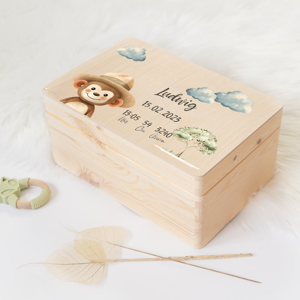 Erinnerungsbox Baby Affe mit Hut
